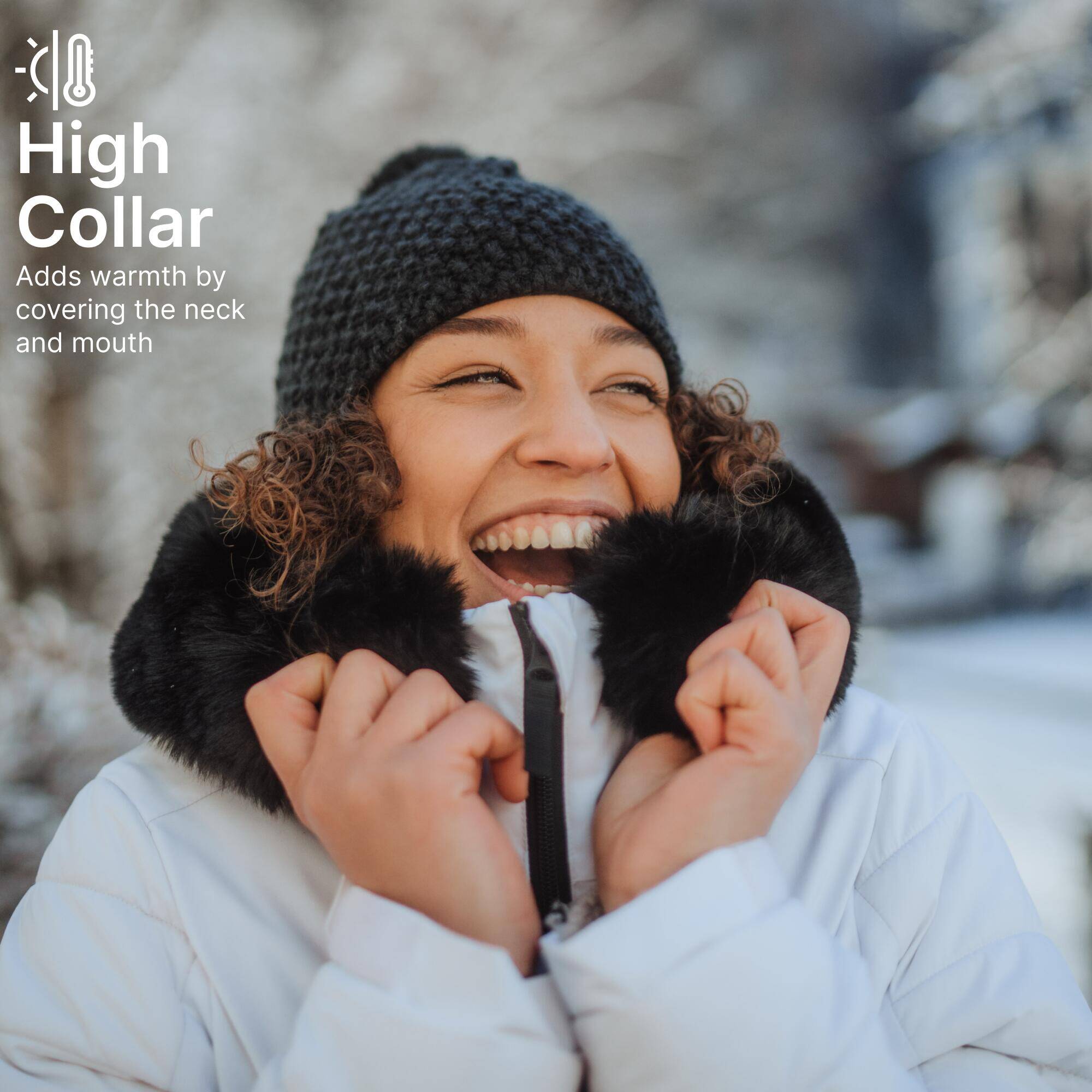 Women Winter Jacket Mid-Length for Skiing - Snow White -10°C -  5