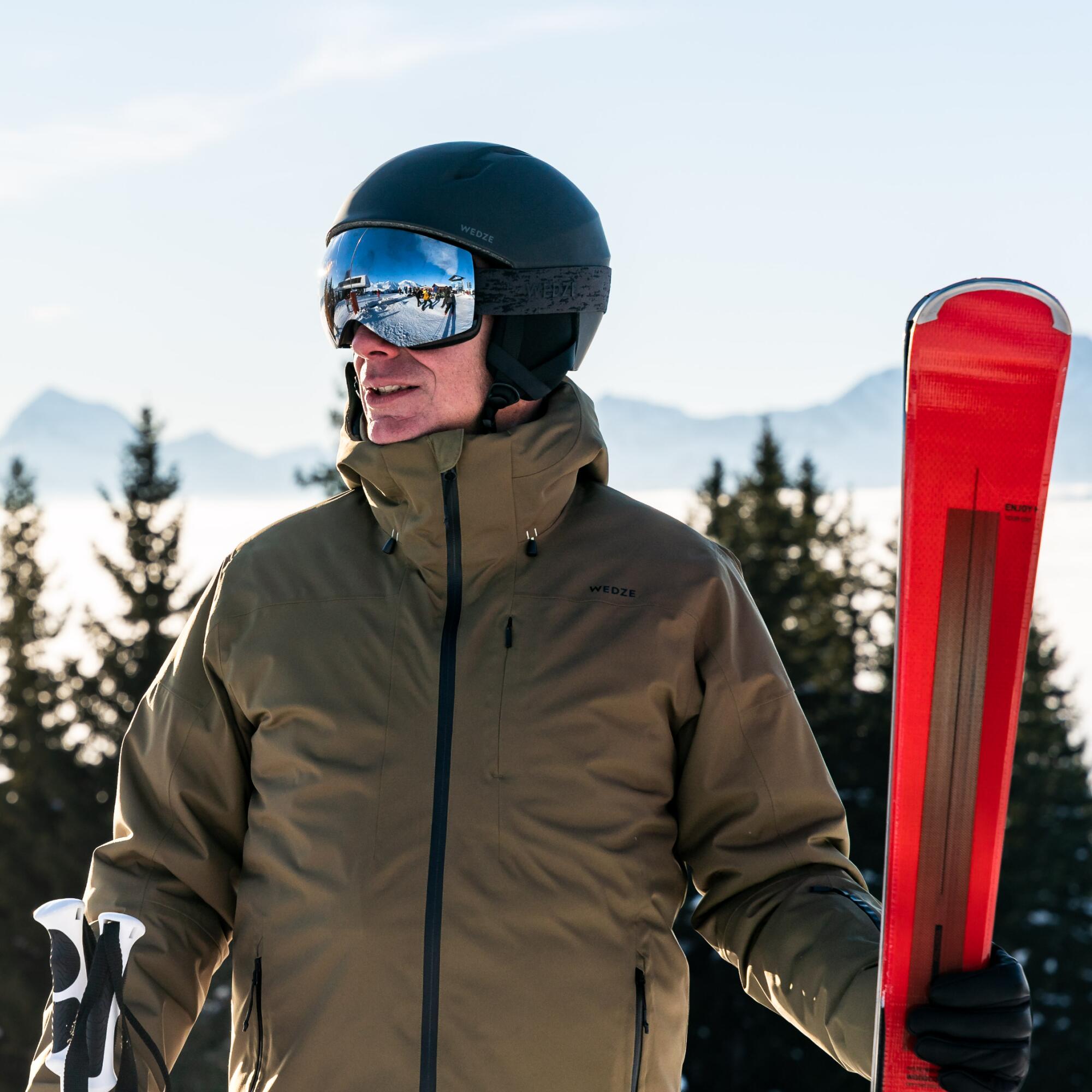 Warme, wasserdichte Ski- und Snowboardjacke Herren, JKT 500 khaki 11/15