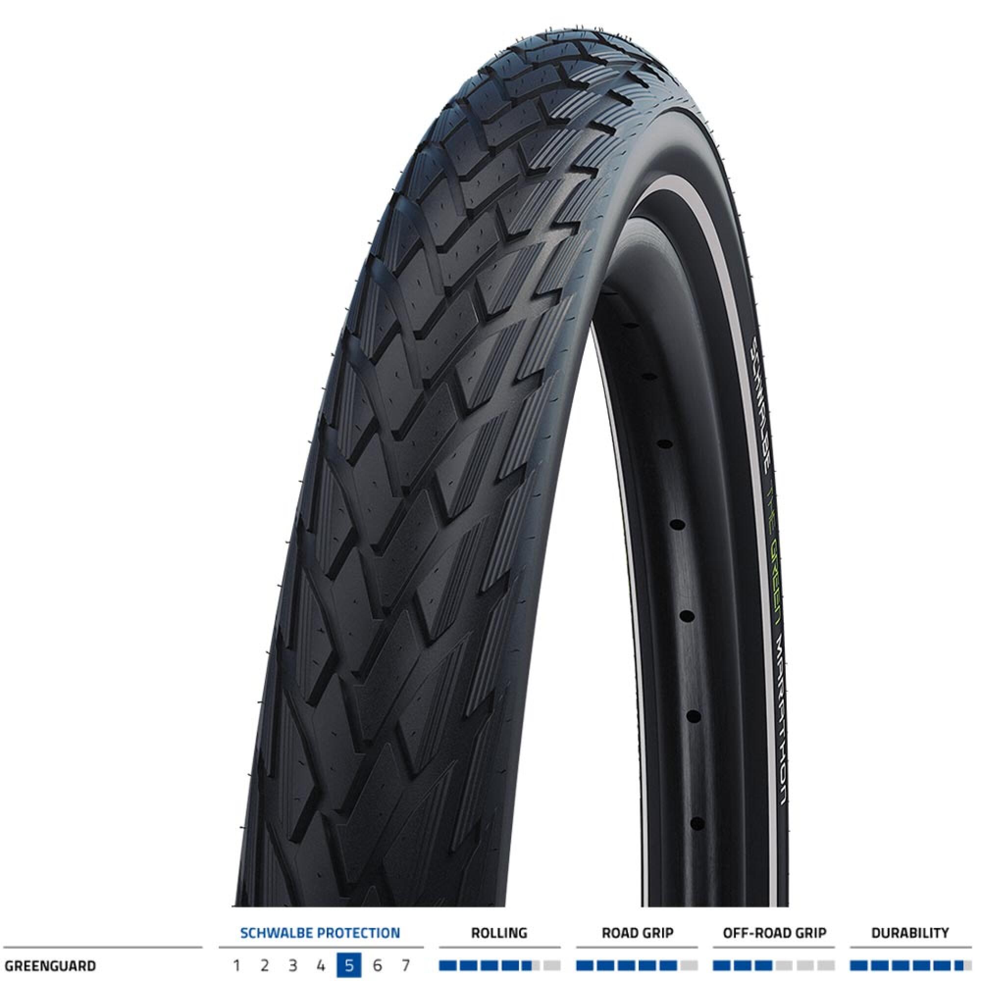 Decathlon UK Schwalbe Green Marathon Bike Tyre | FREE Click & Collect at Stores and Asda. 365 Days return available.