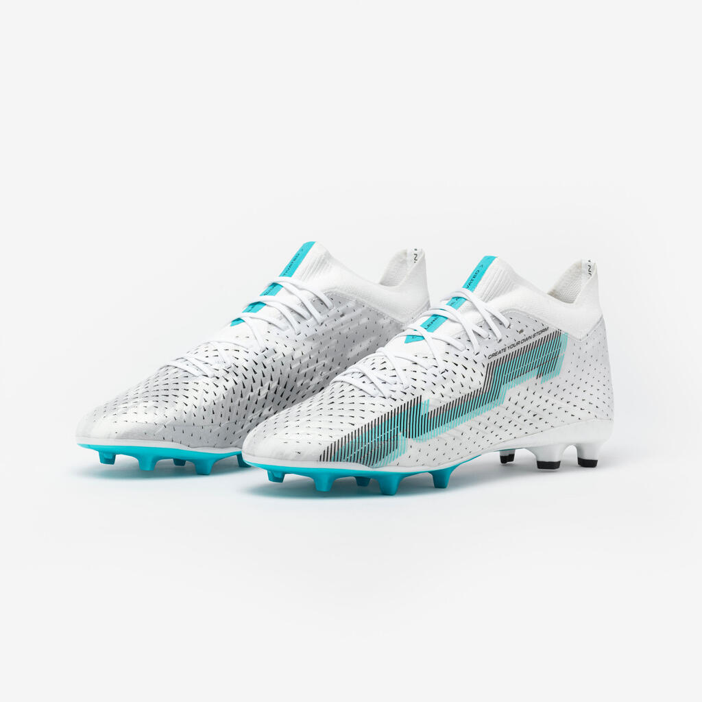 Adult Football Boots CLR.Elite Silver Storm FG - White
