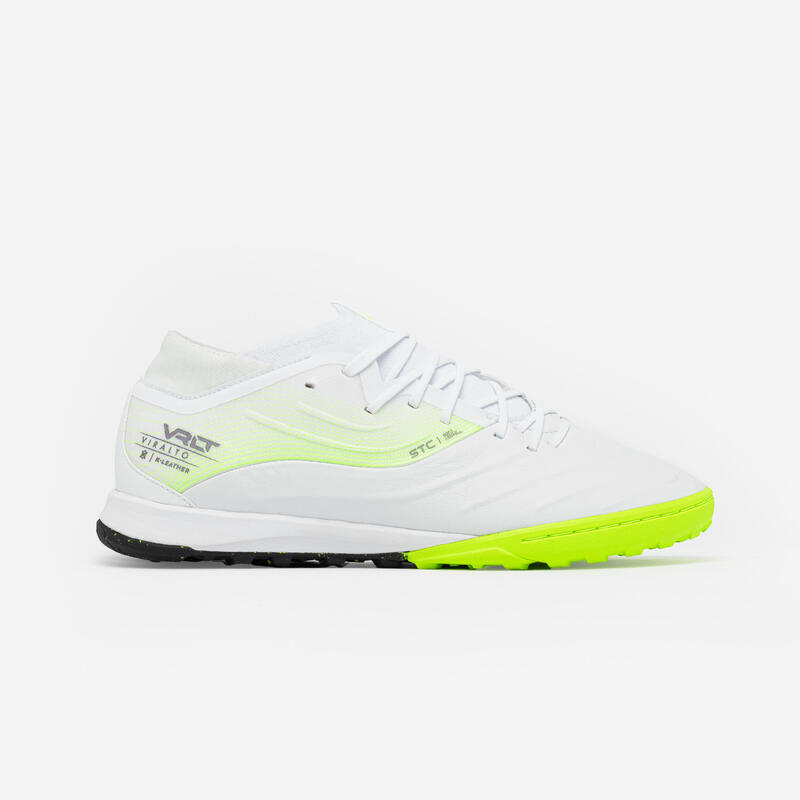 Chaussures de Football Viralto IV Turf - Blanc/Cuir de Première Qualité