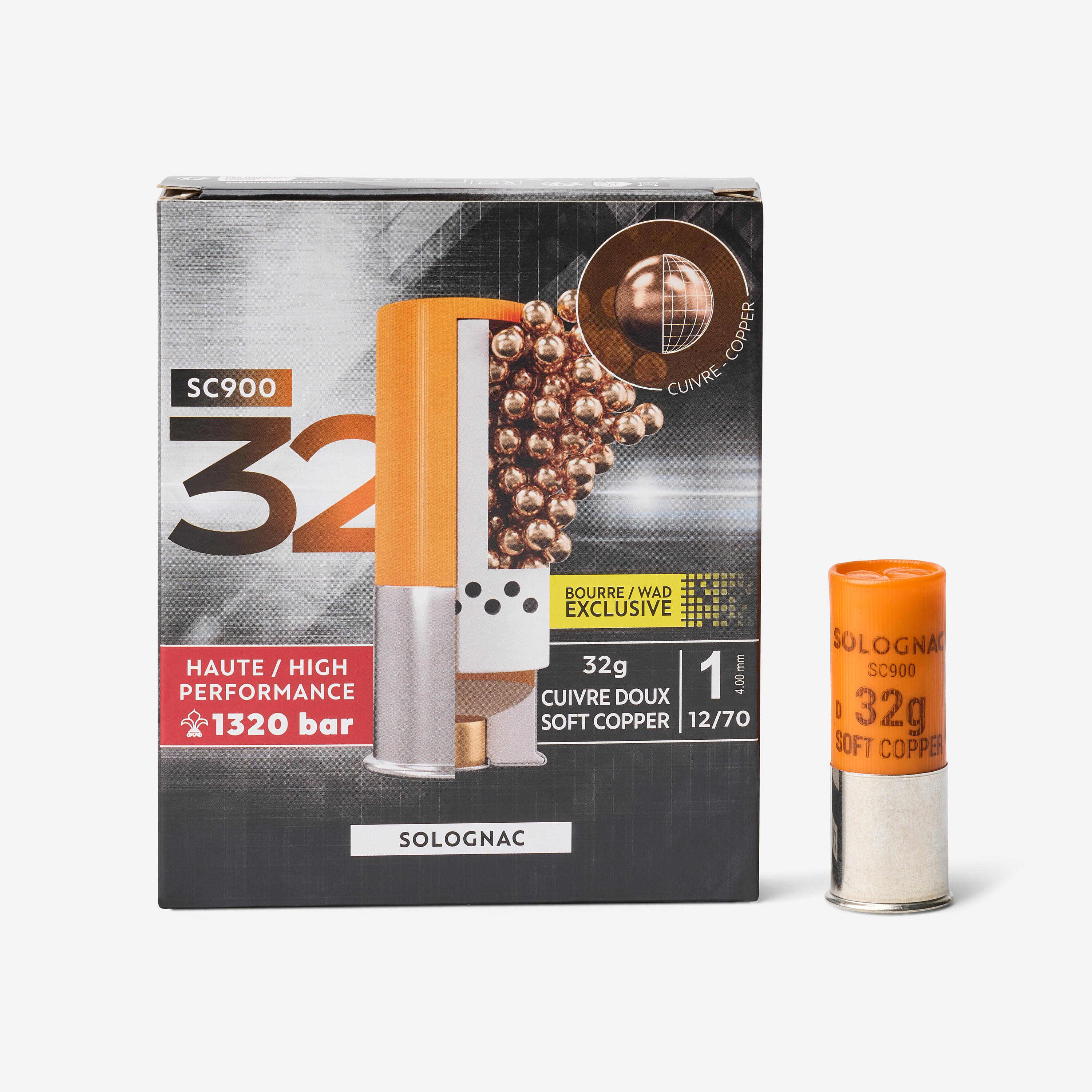 SOLOGNAC Cartucho Caza SC900 Soft Copper 35 gr Perdigón N.° 1 x10