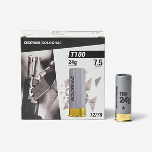 Cartucho Tiro Al Plato Solognac T100 24 g Calibre 12/70 Perdigón N.° 7,5 x25