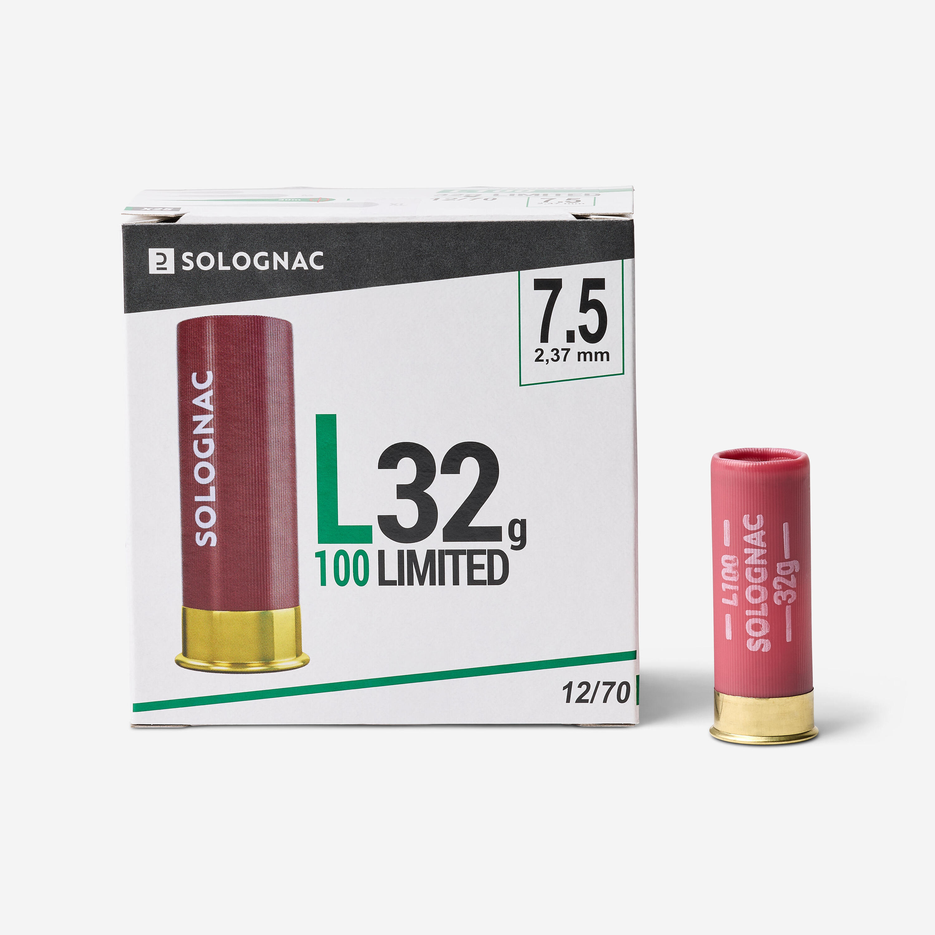 SOLOGNAC Cartucho caza Solognac L100 32 g Limited Calibre 12/70 Perdigon N.° 7,5 X250