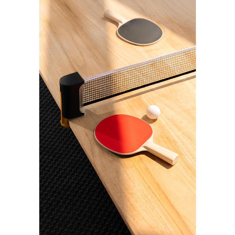 Set filet de ping pong rollnet petites surfaces + 2 raquettes PPR100 + 2 balles
