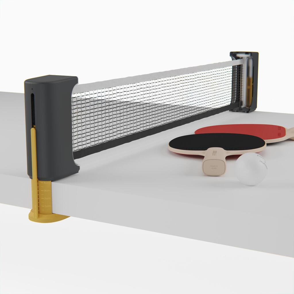 Set filet de ping pong rollnet petites surfaces + 2 raquettes PPR100 + 2 balles