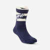 Kids' Non-Slip Mid-High Socks 600 - Blue with Pattern