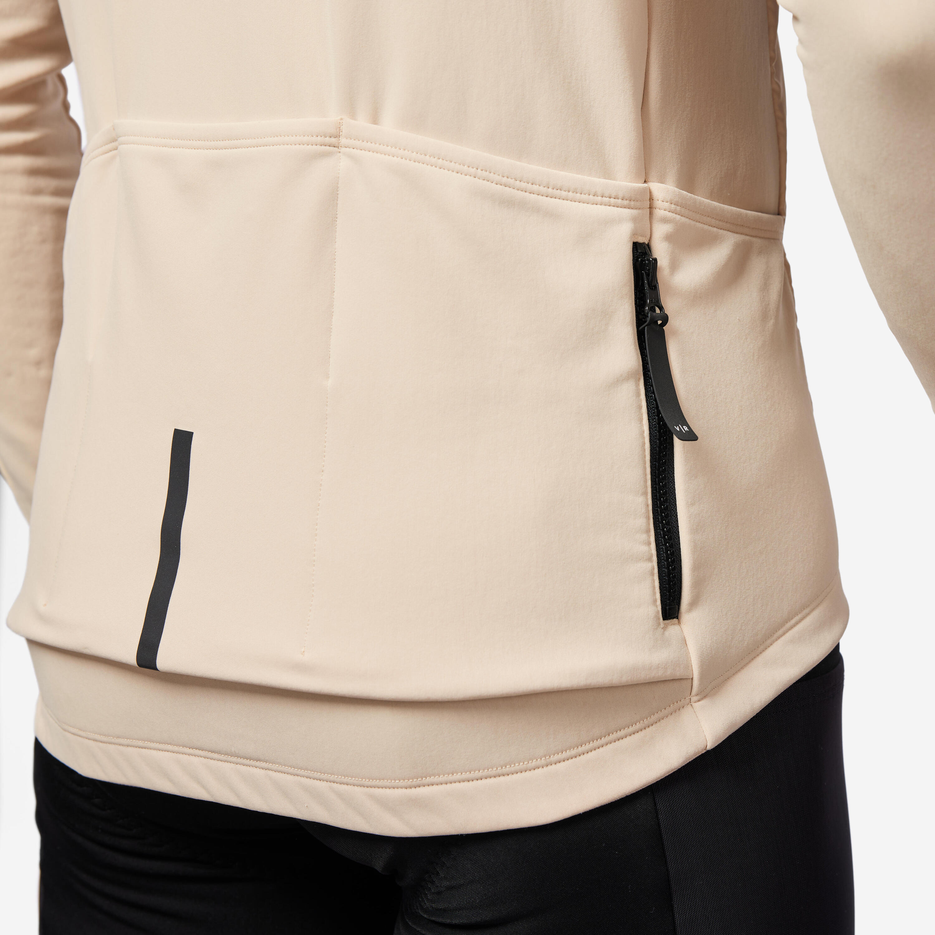 Maillot de vélo de route manches longues mi-saison homme, EDR beige 3/11