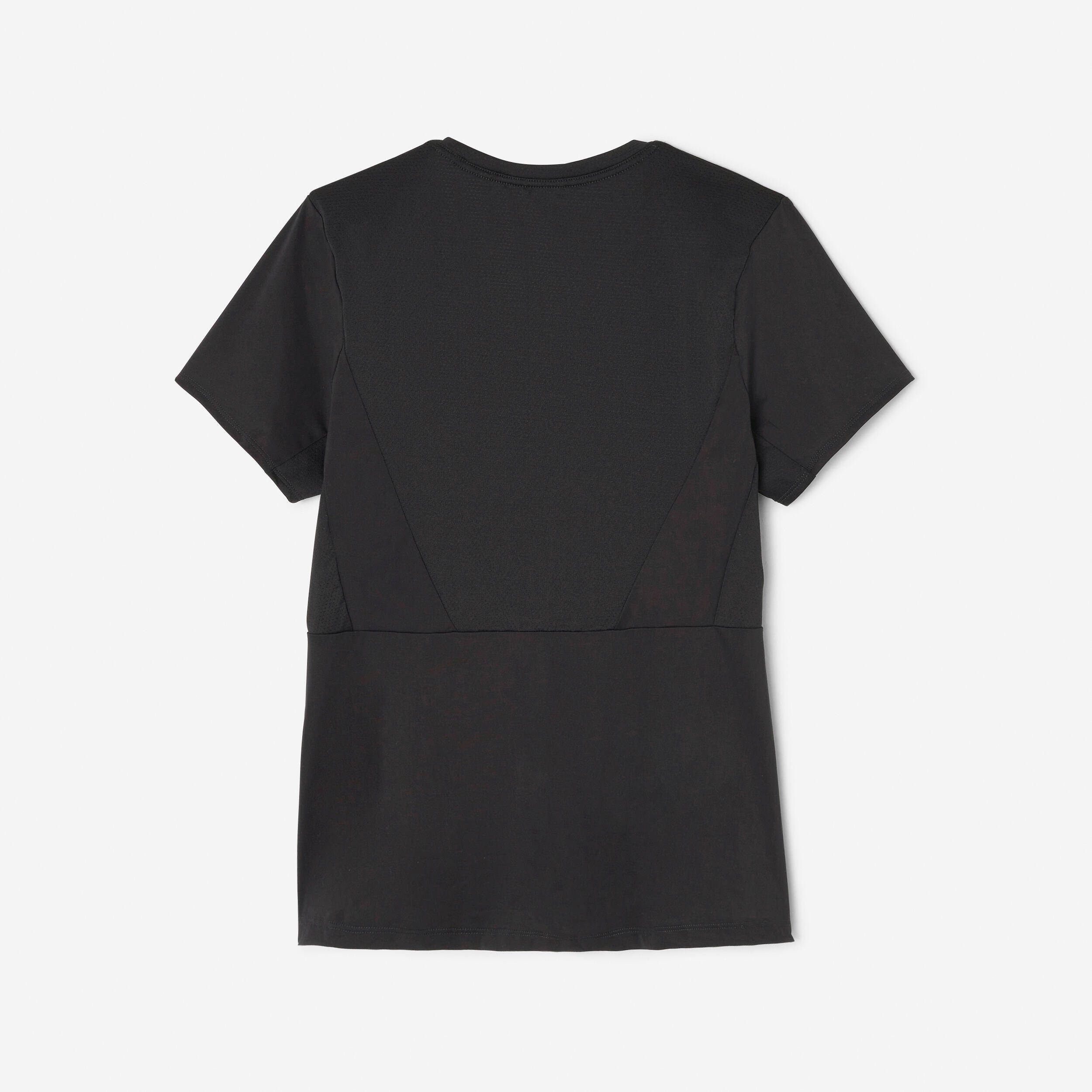 Women's Crew Neck Fitted T-Shirt 500- Smoked Black -  2