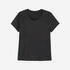Women's Crew Neck Fitted T-Shirt 500- Smoked Black