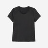 Women's Crew Neck Fitted T-Shirt 500- Smoked Black