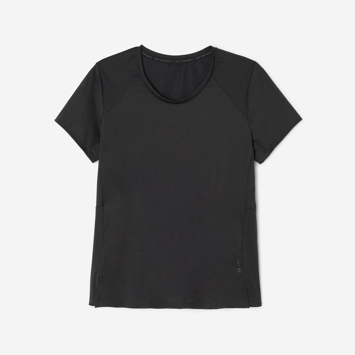 Tee-shirt cintré col rond femme, noir