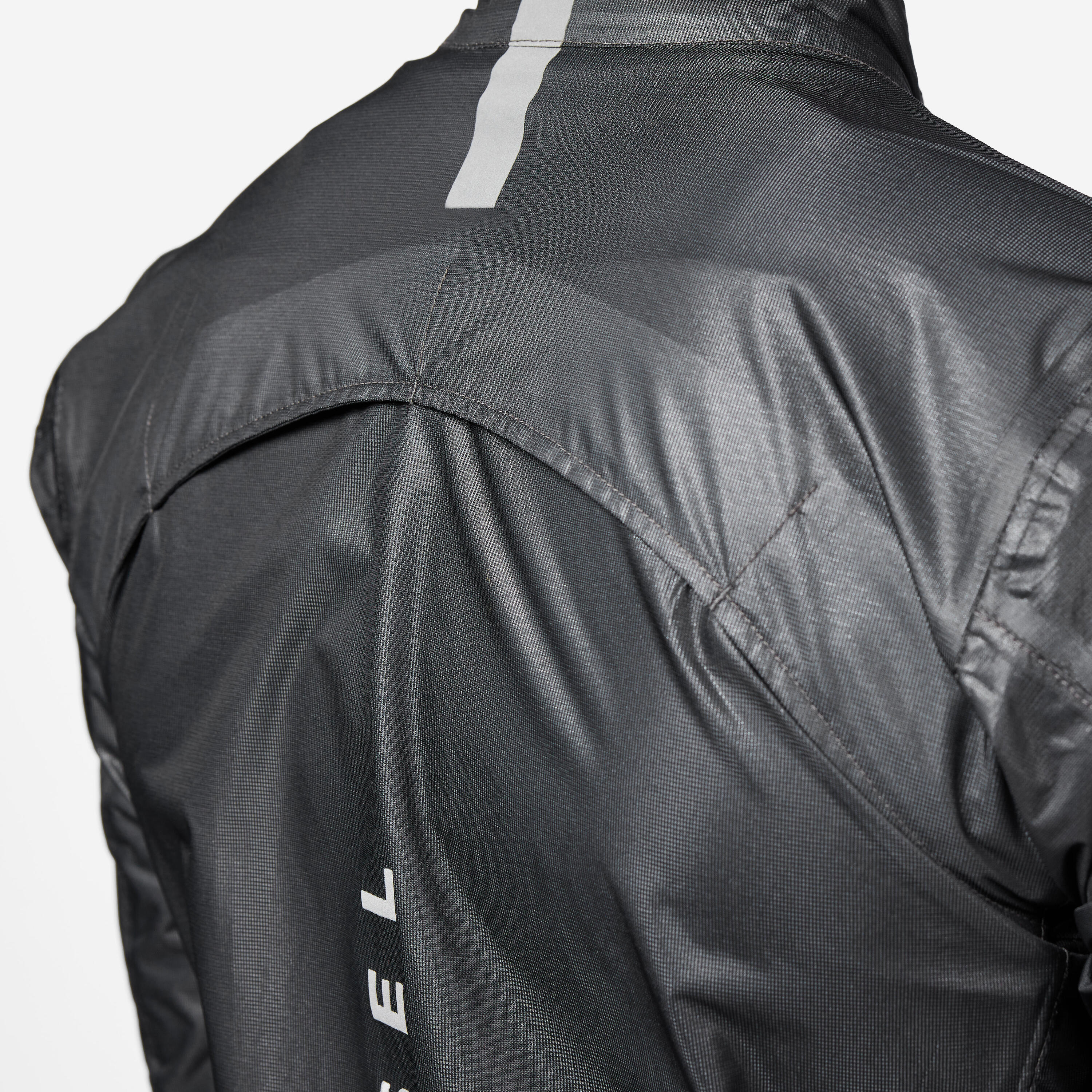 Men's Long-Sleeved Road Cycling Rain Jacket Racer Ultralight - Black 4/7