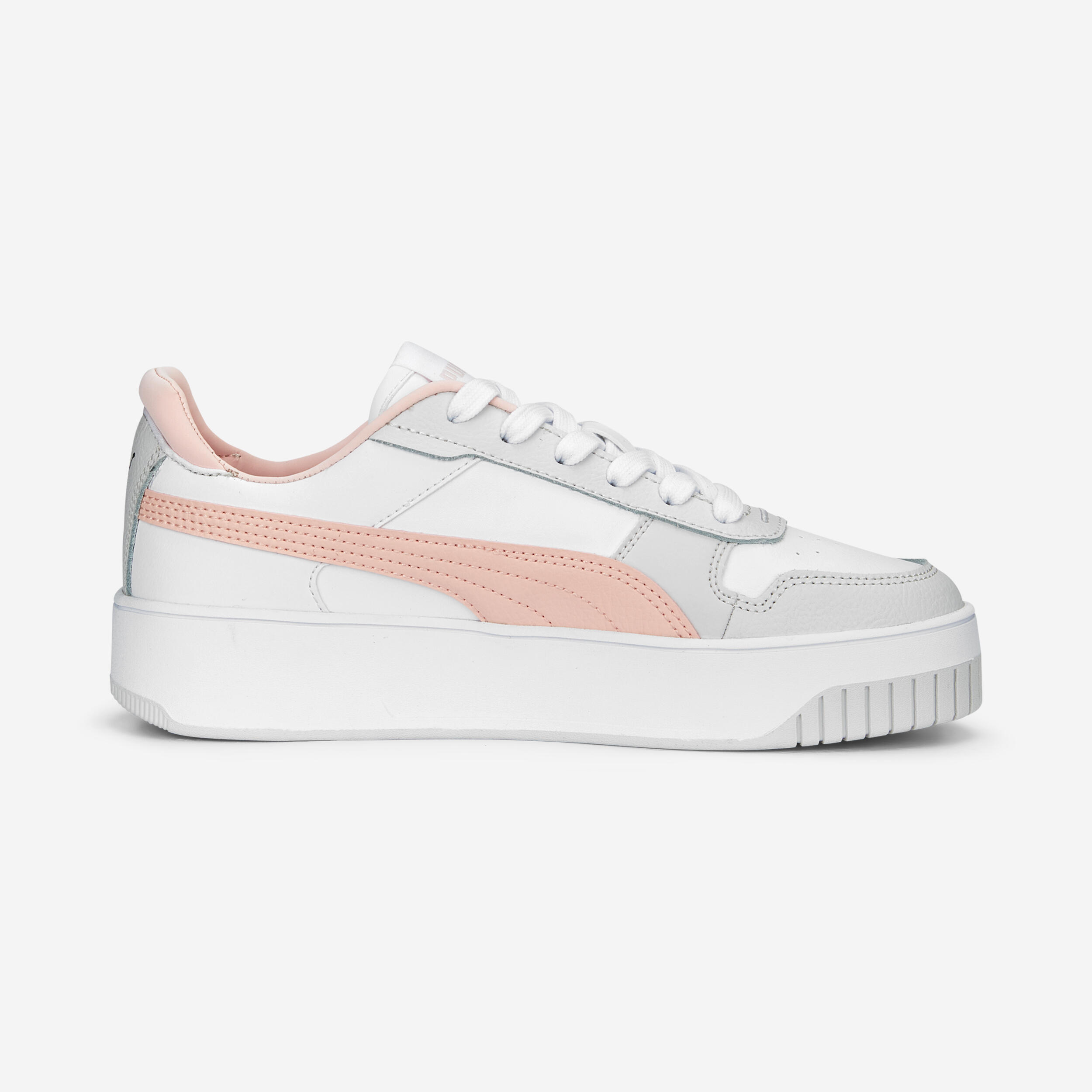 Baskets de marche Femme en cuir, Carina Street, blanc et rose 5/9