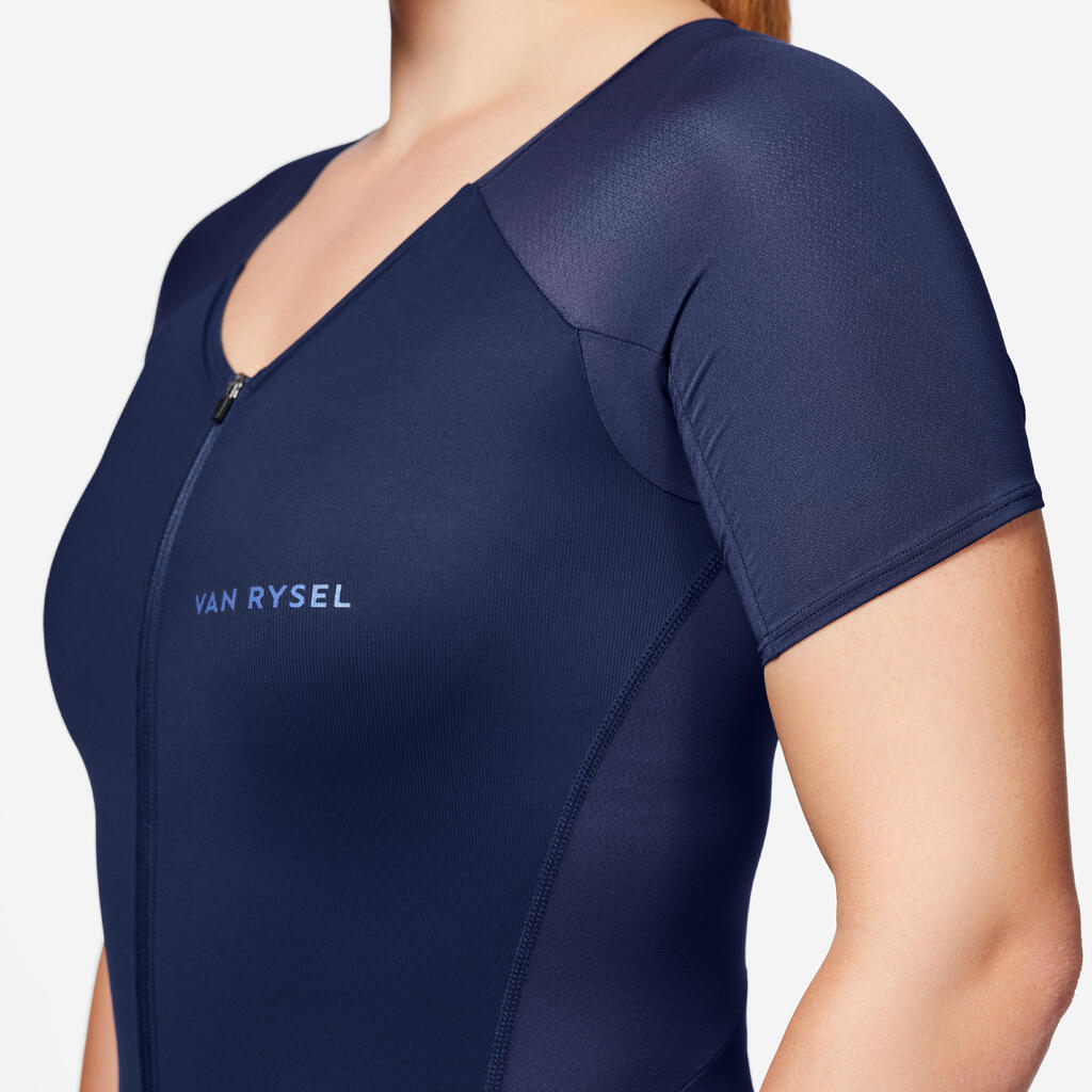 Odelo kratkih rukava za triatlon žensko - teget 