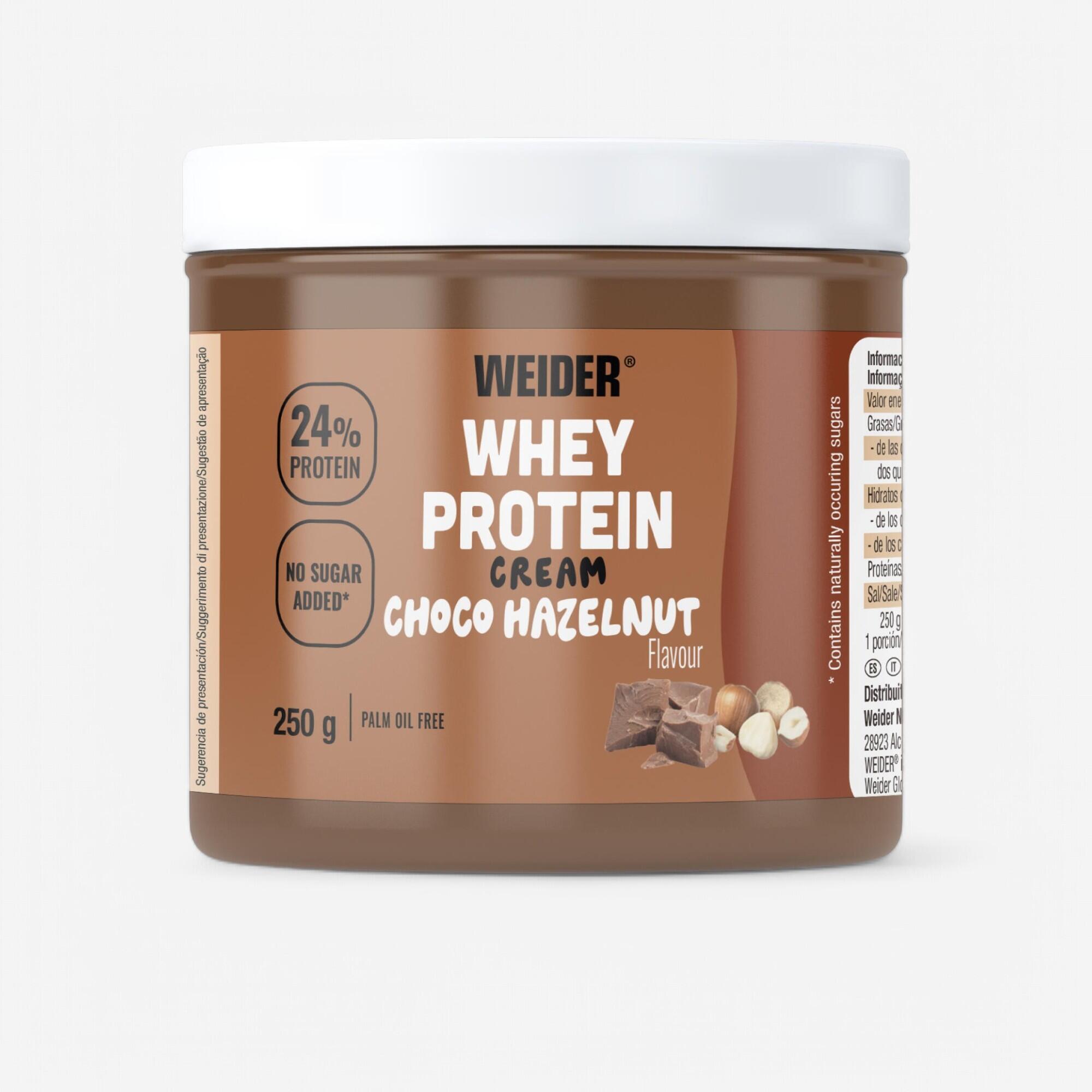 Creme para barrar com proteína chocolate e avelã, whey protein cream 250g