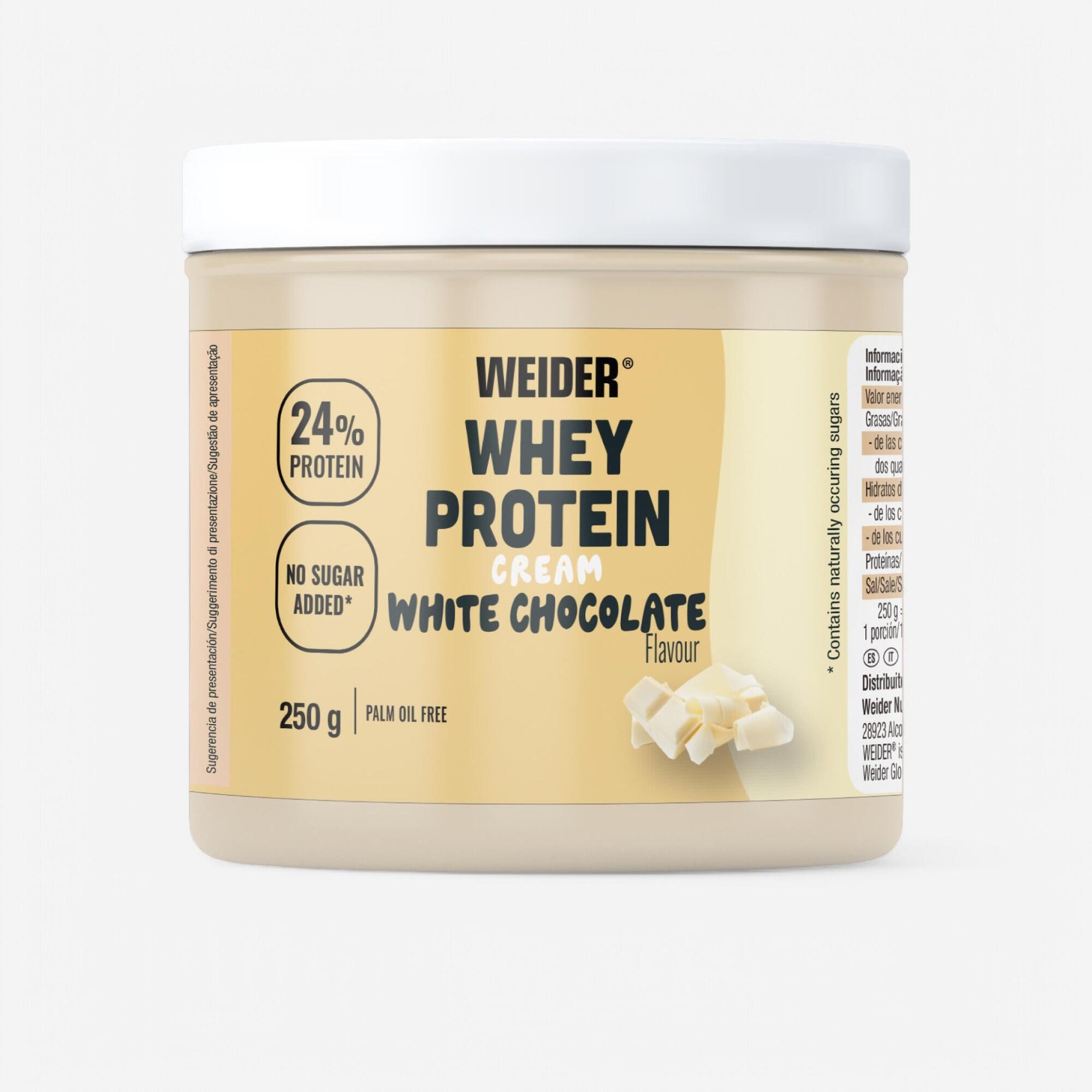 Creme proteico de chocolate branco, whey protein cream 250g