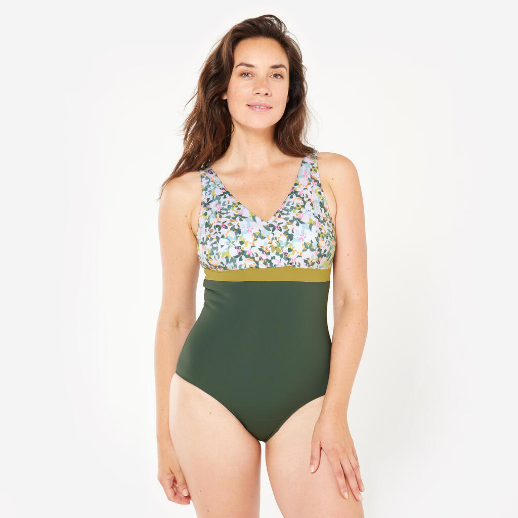 Women’s swimming larger bust 1-piece swimsuit - Mia all mini green