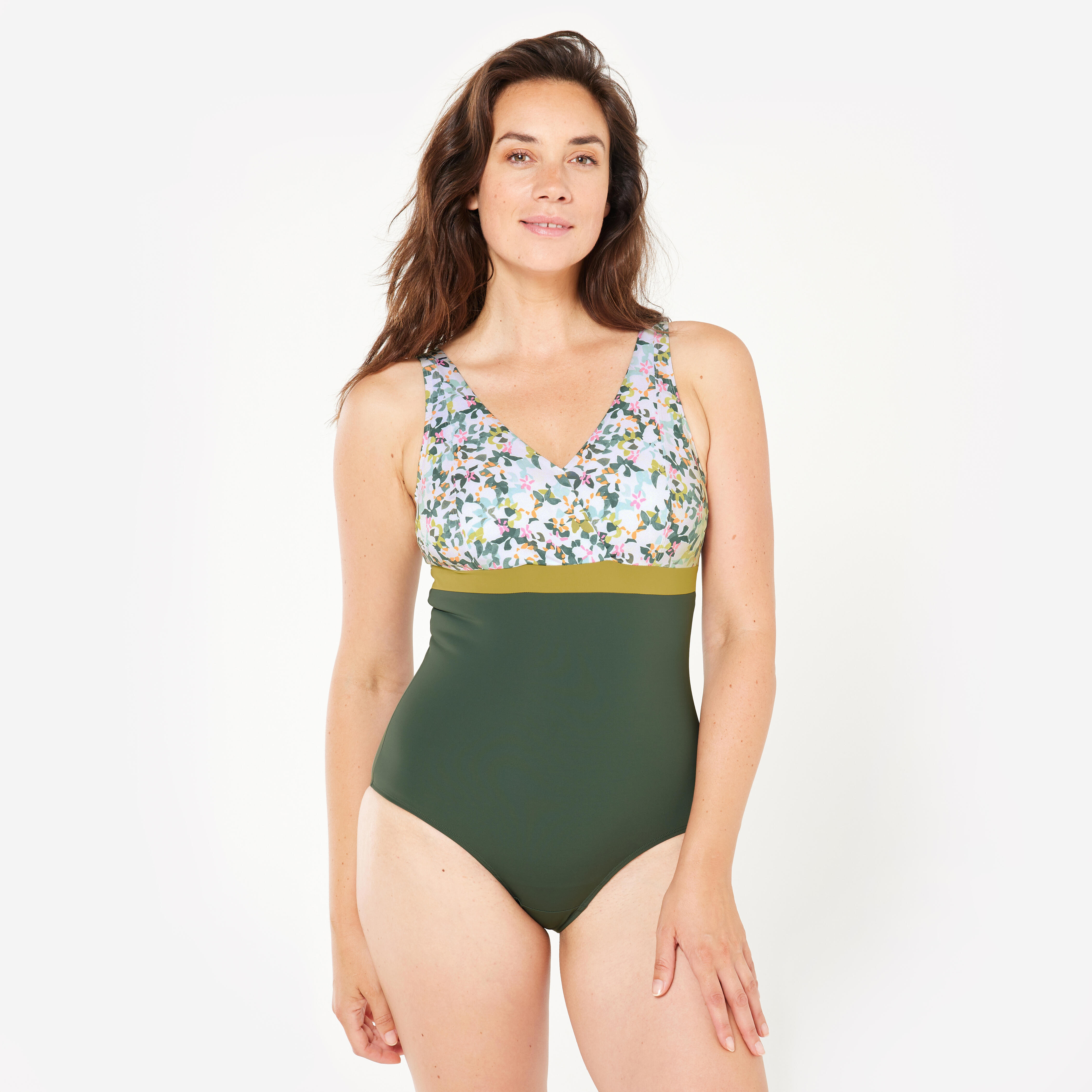 Women’s swimming larger bust 1-piece swimsuit - Mia all mini green