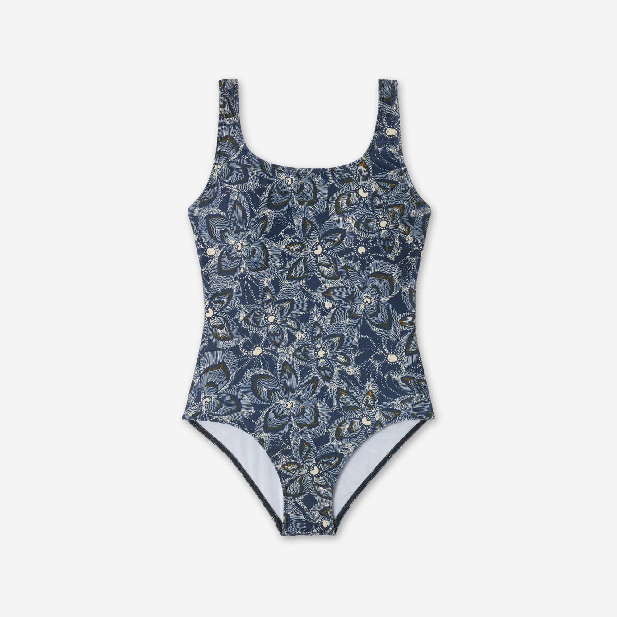 Badeanzug Schwimmen Damen - Heva Joy blau gemustert 7/11