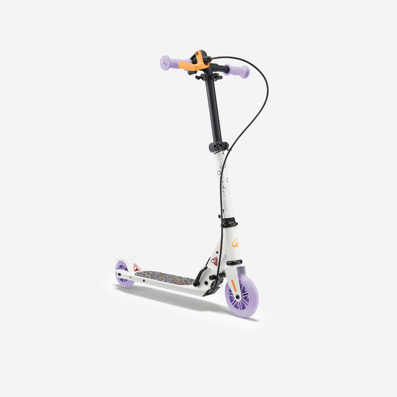 Scooter Tretroller Kinder mit Bremse - Play 5 weiss/violett