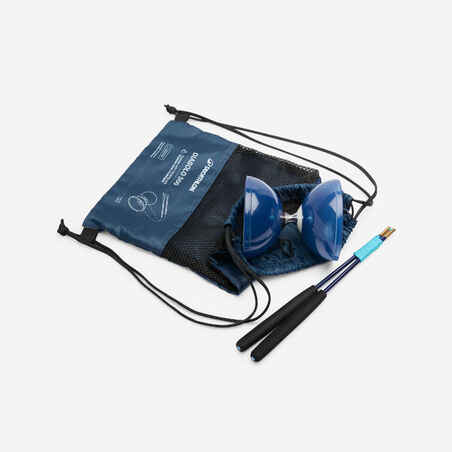Bearing Diabolo with Fibreglass Sticks and Carrying Bag 500 - Blue