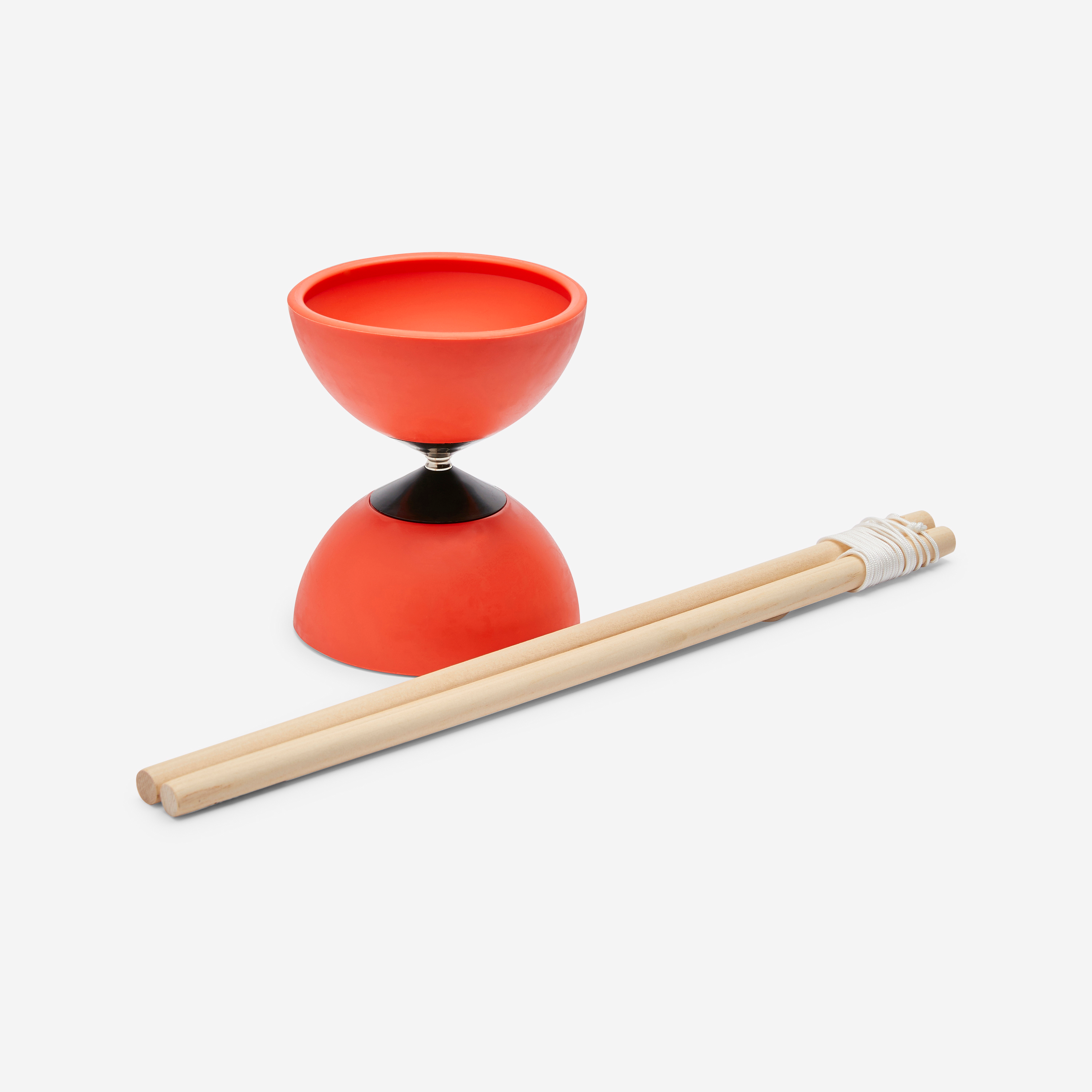 Diabolo 100 rouge + baguettes en bois - Arts du cirque - Domyos- Clubs - Entreprises - Collectivités - Associations