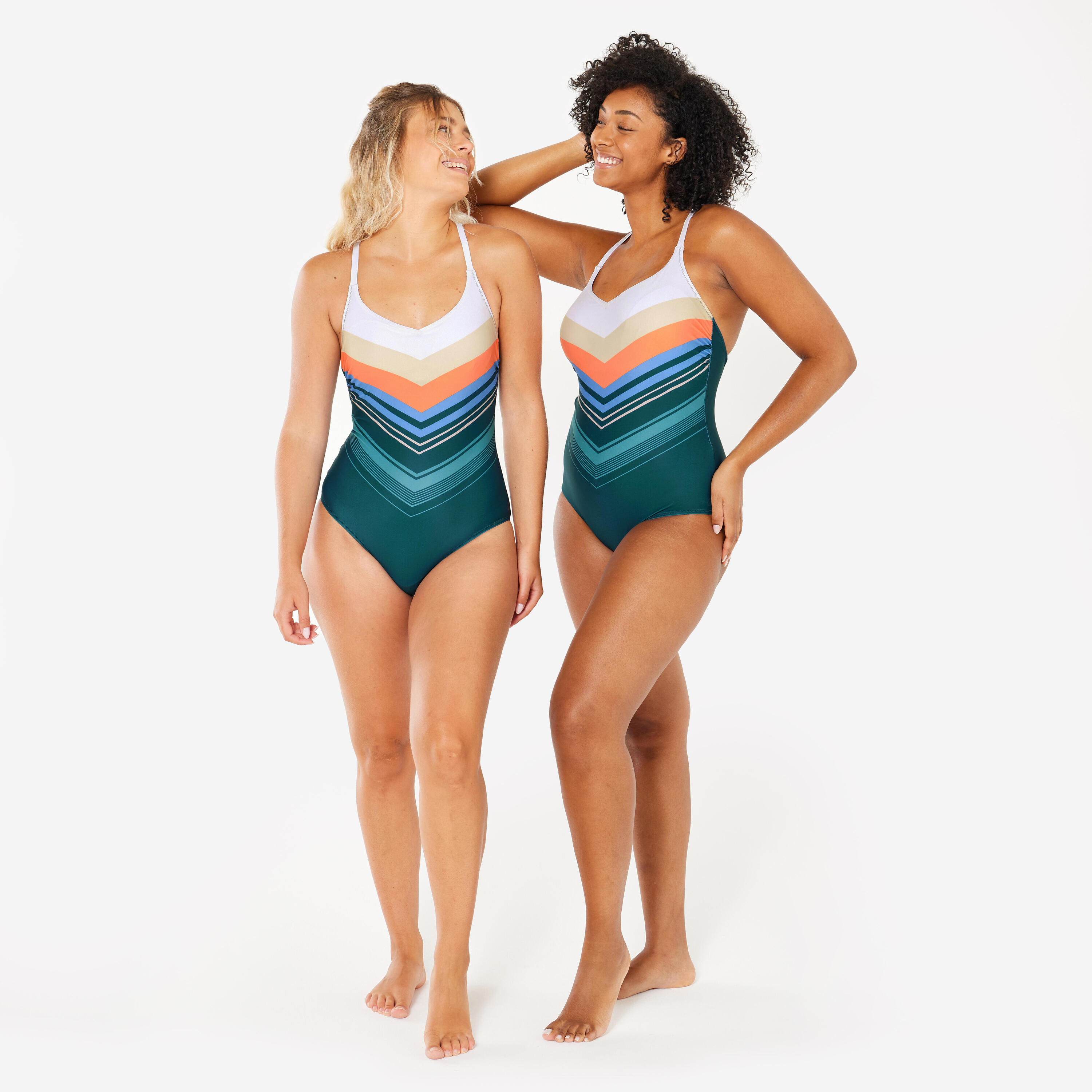 Badeanzug Einteiler Damen - Lila blau  2/11