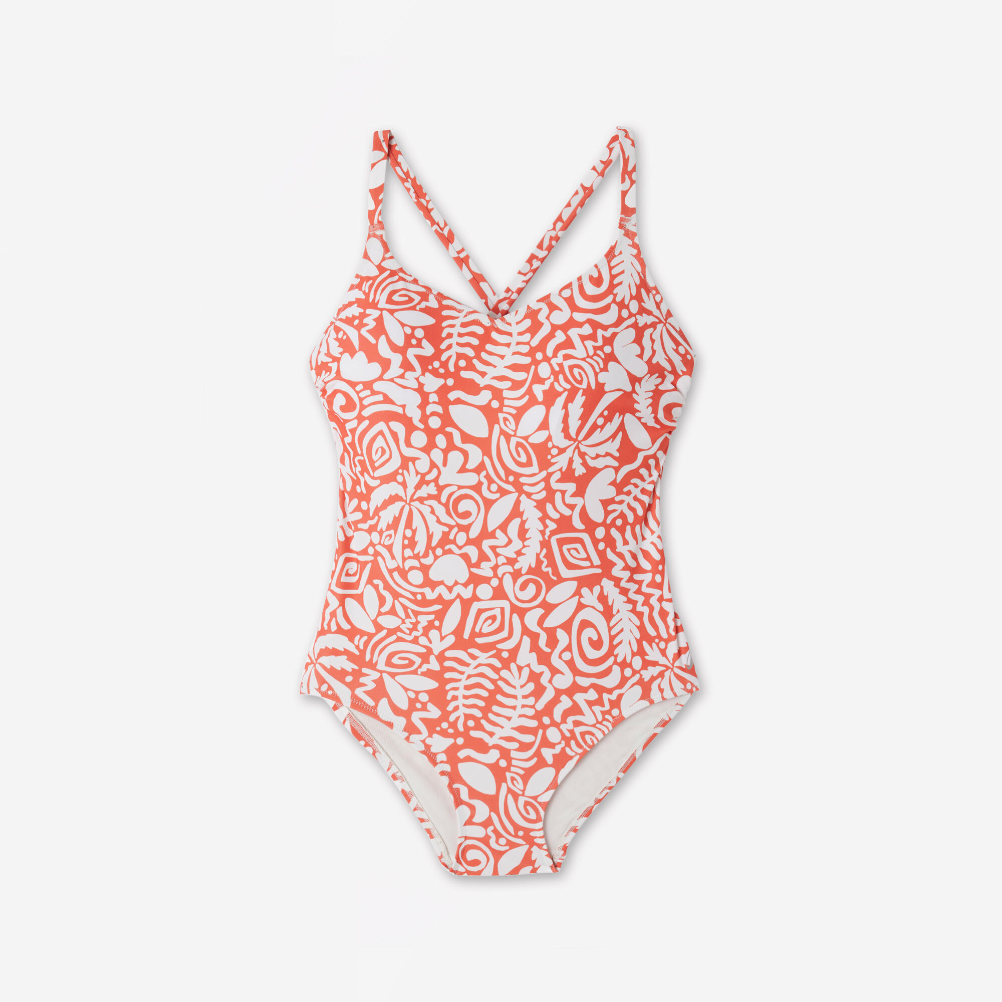 Maillot de bain 1 pièce natation femme - Lila poly rouge - NABAIJI