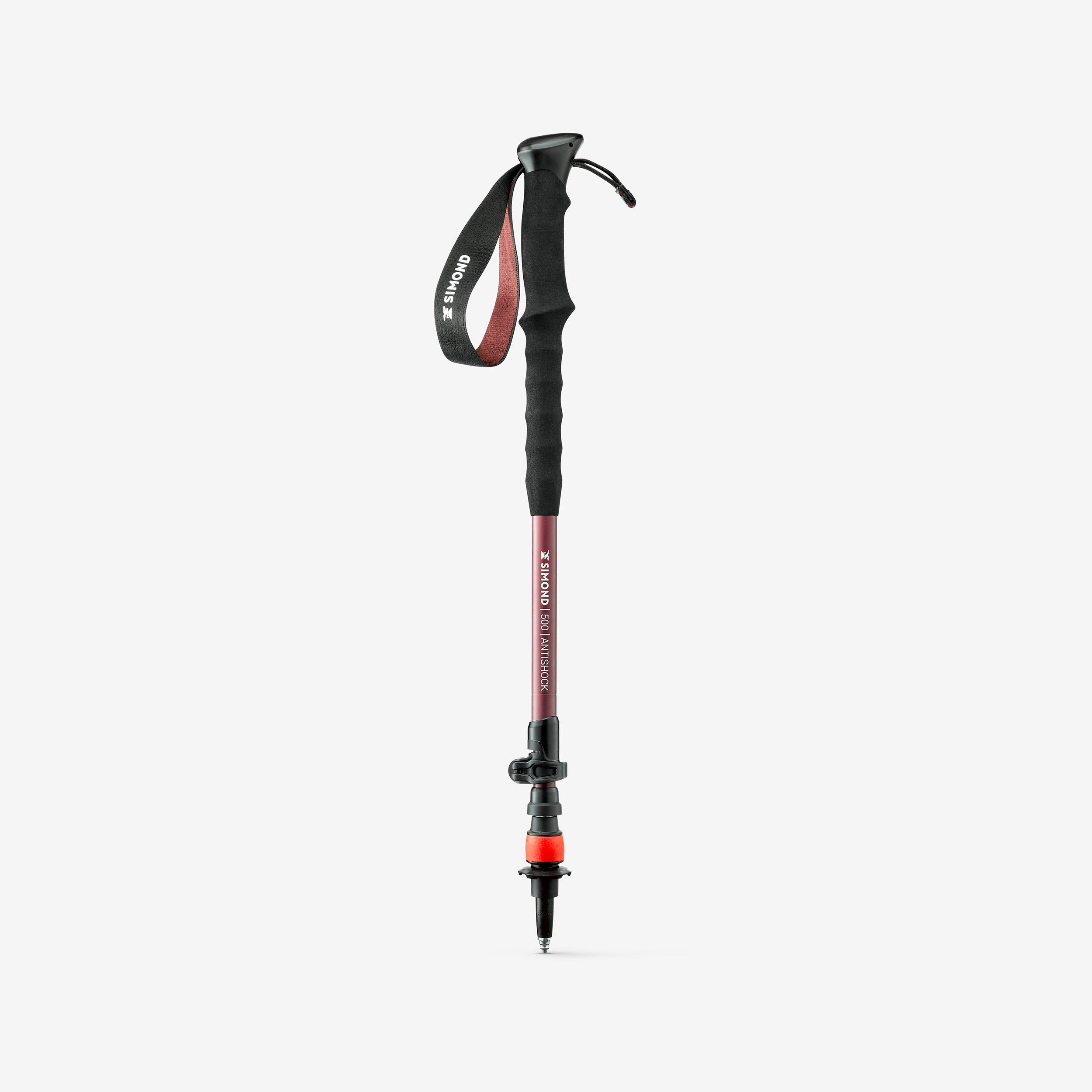 simond 1 Impact-Absorbing Hiking Pole MT500 Anti-shock - Red-picture-21