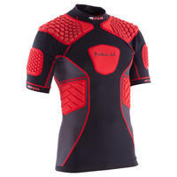 Full H 700 Adult Rugby Shoulder Pads - Black/Red