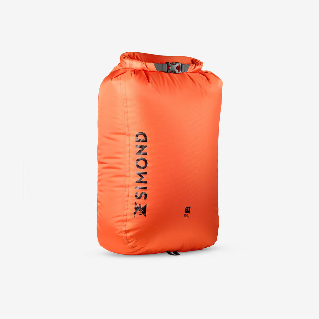 Ultra-light 13 litre waterproof bag, orange