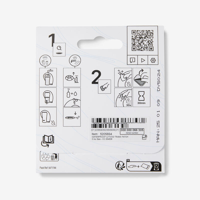 Adesivos de reparação para produtos insufláveis e/ou estanques, transparente