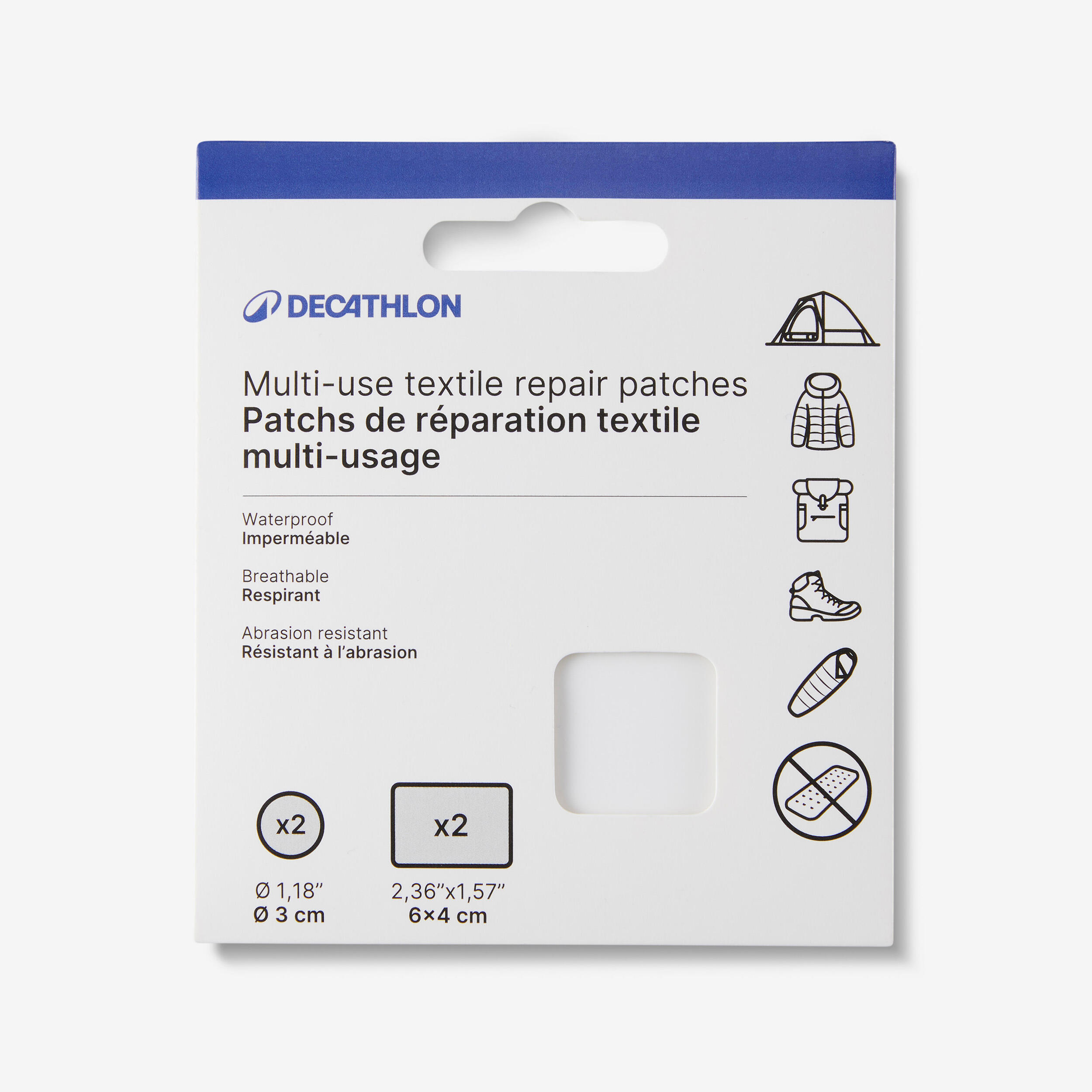 Decathlon Reparaturflicken selbstklebend Textil Mehrzweck transparent | 03608393168092 Decathlon Reparaturflicken selbstklebend Textil Mehrzweck transparent | 03608393168092