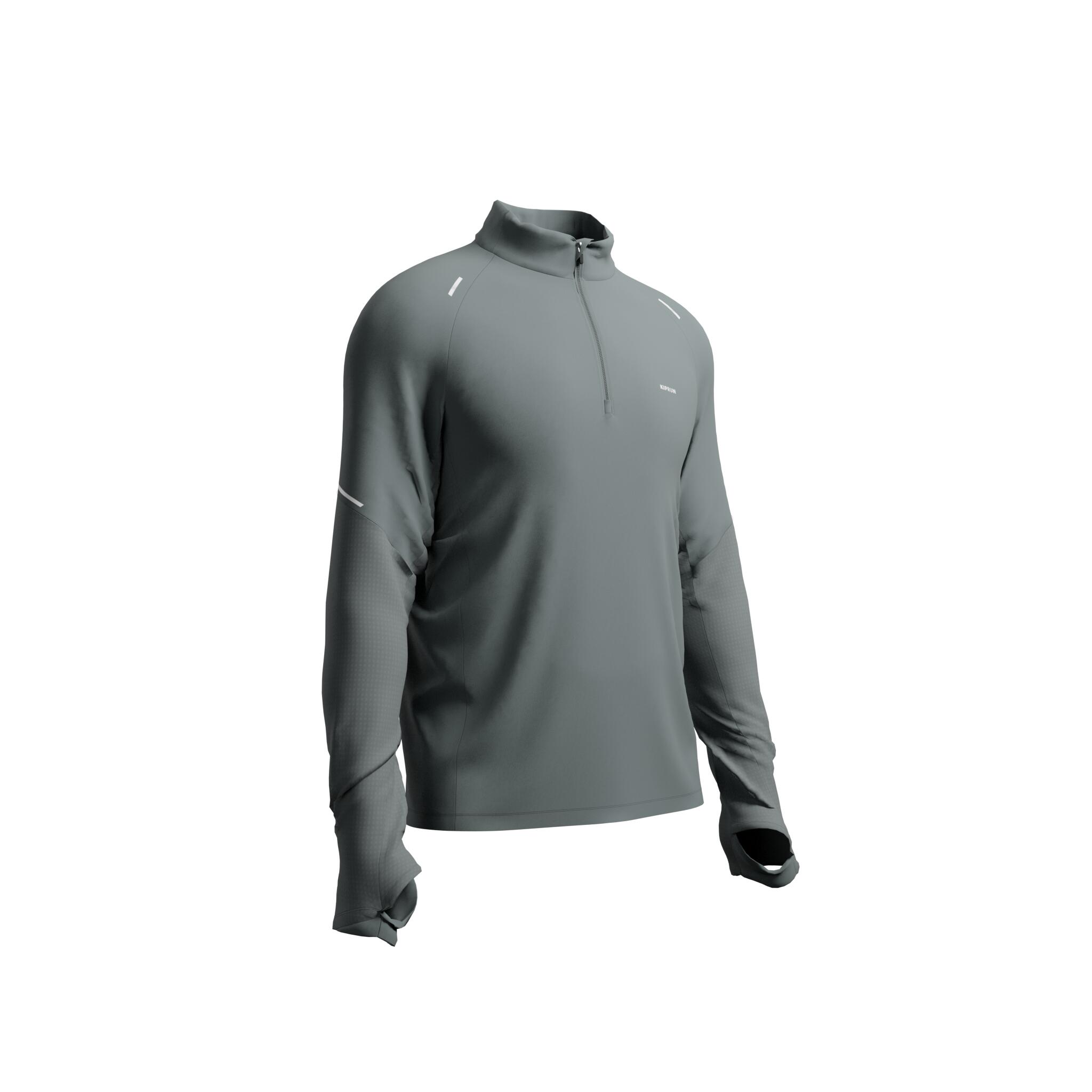 Men's Warm Long-Sleeved 1/2 Zip T-Shirt, Run 500 Warm - KIPRUN