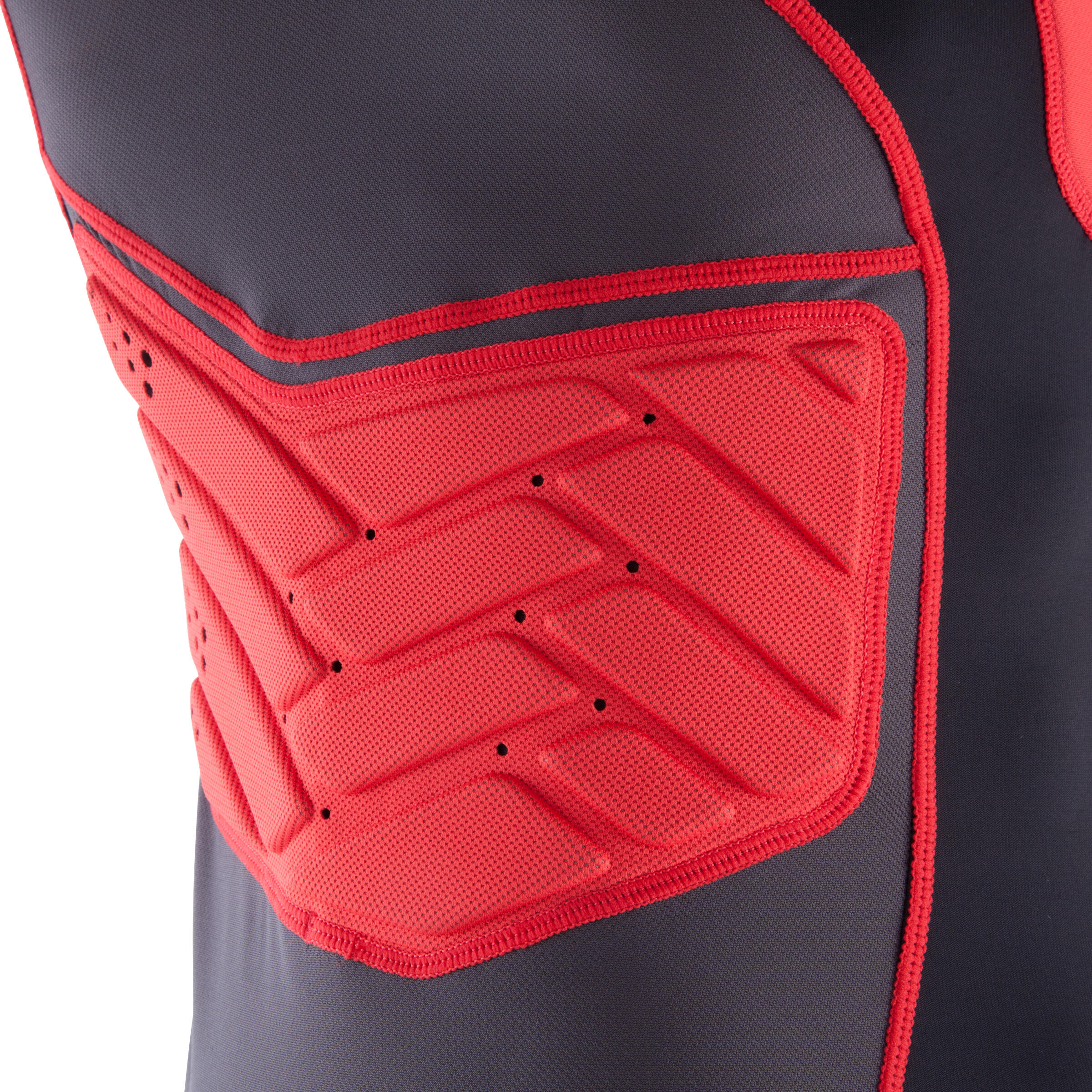 Full H 700 Adult Rugby Shoulder Pads Black/Red KIPSTA Decathlon