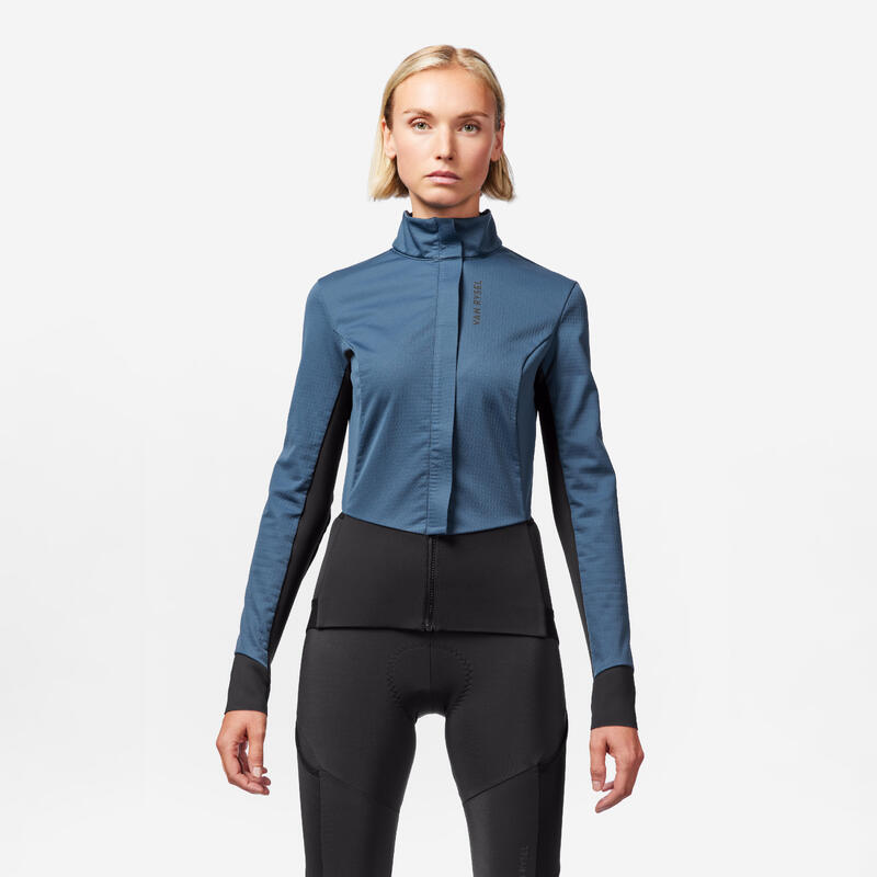 Chaqueta Ciclismo Carretera Racer Mujer Pizarra Invierno