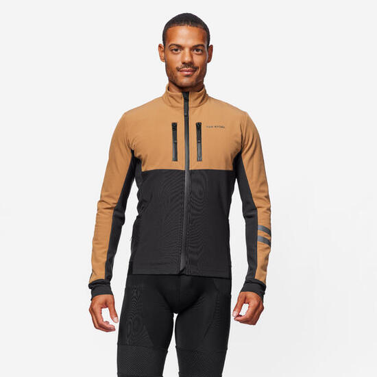 Chaqueta Ciclismo Carretera EDR Hombre Negro-Rojo Invierno