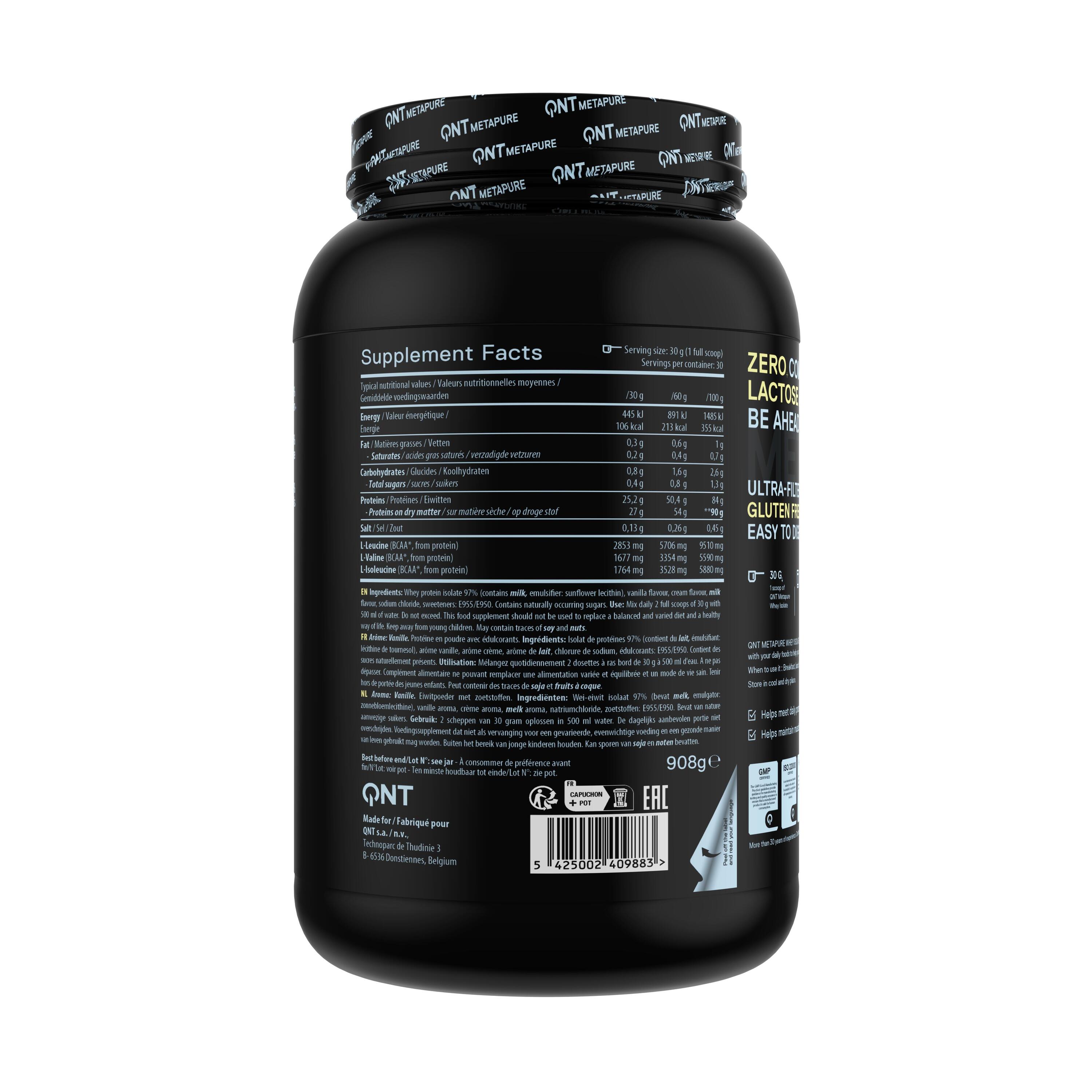 Metapure 908 g Isolat de Protéines de Lactosérum - Vanille 3/3