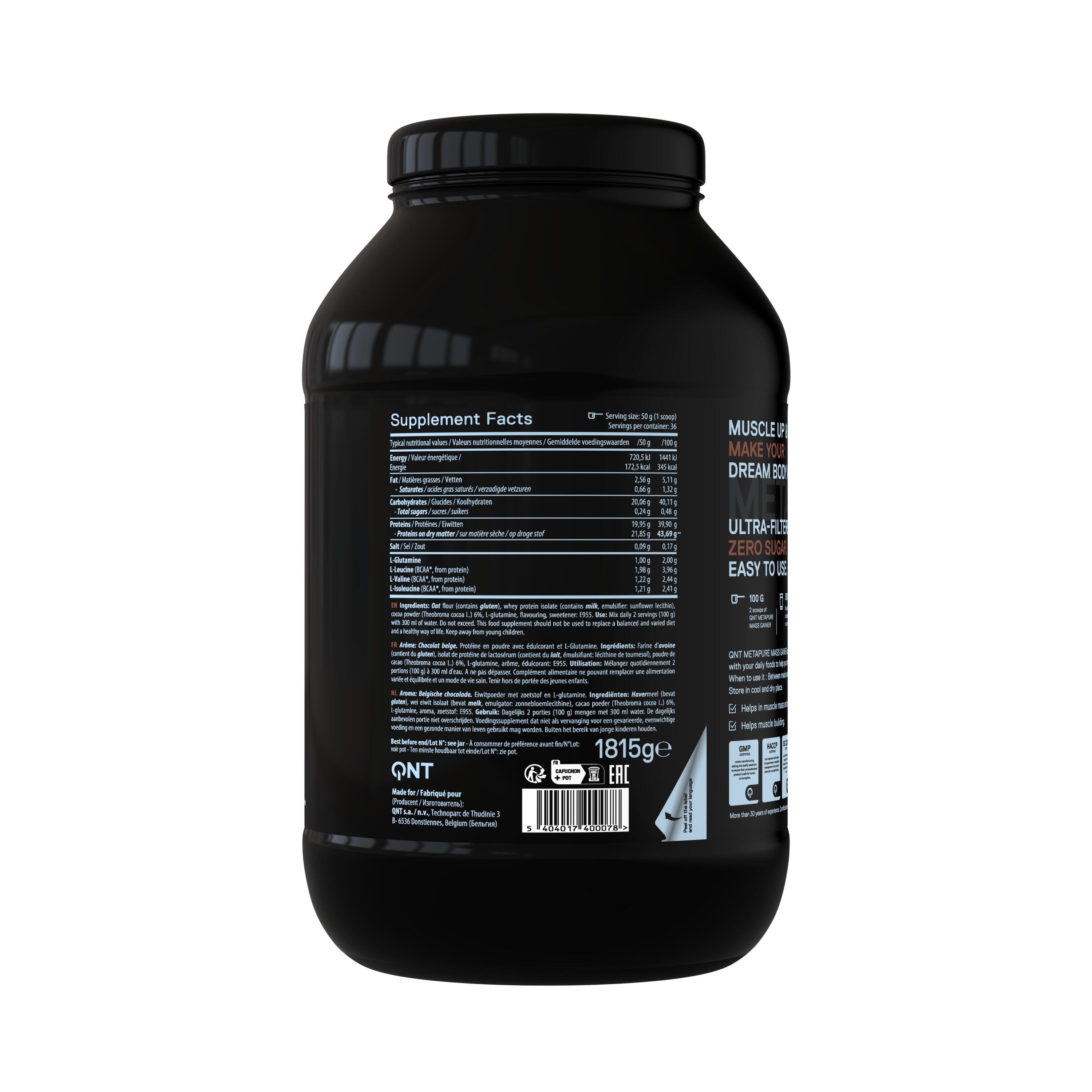 Mass gainer voor krachttraining Metapure 1,8 kg 5/6