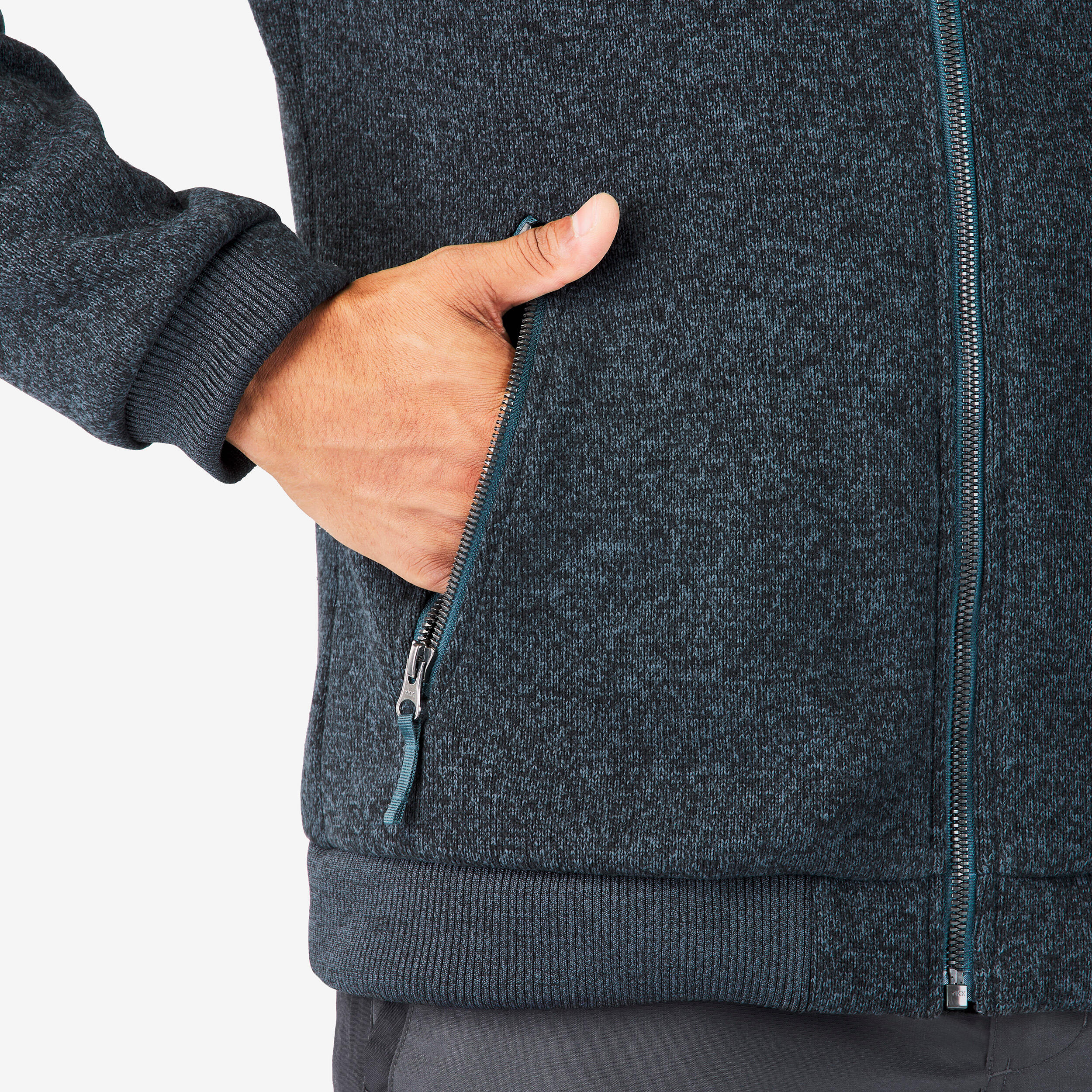 Polaire chaude de randonnée homme, NH100 noir 4/5