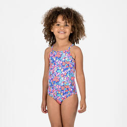 Bañador Niña Azul-Rosa Flores
