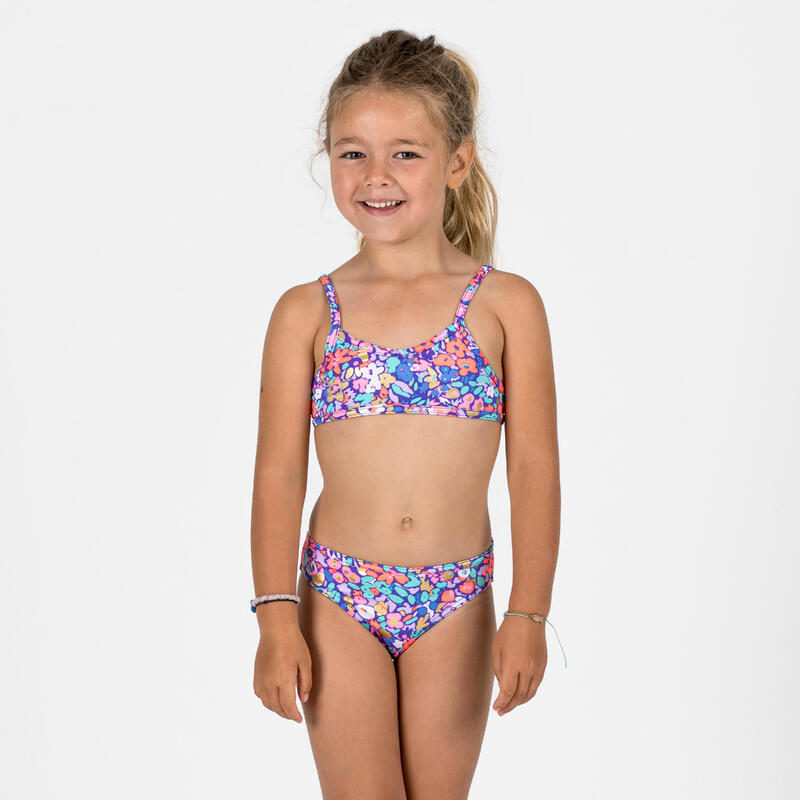 Bikini voor surfen meisjes gekruiste bandjes bloemen Boni multicolor