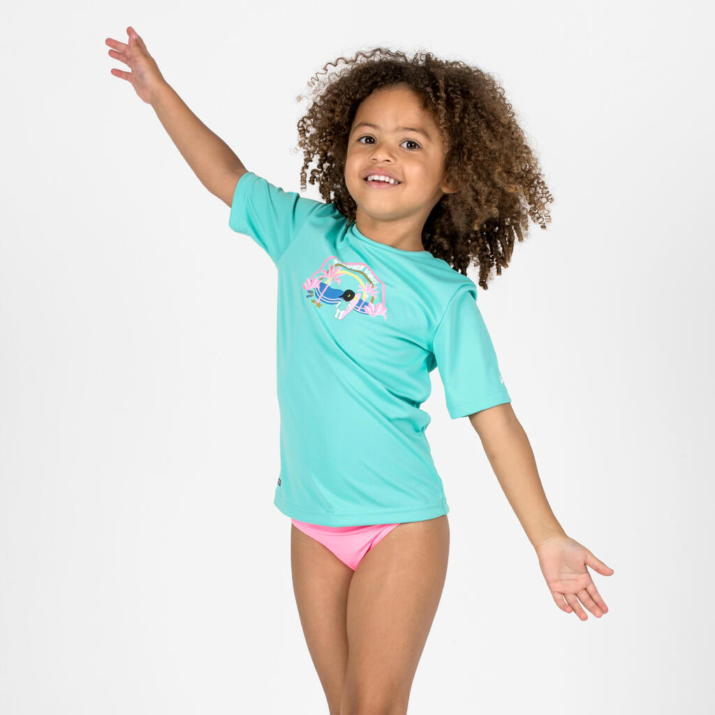 T-shirt anti UV surf Junior - 100 turquoise