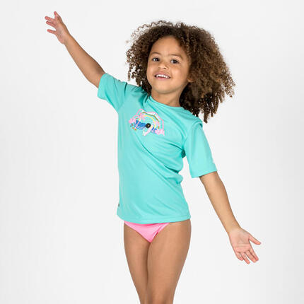 Water tee shirt anti uv enfant rose