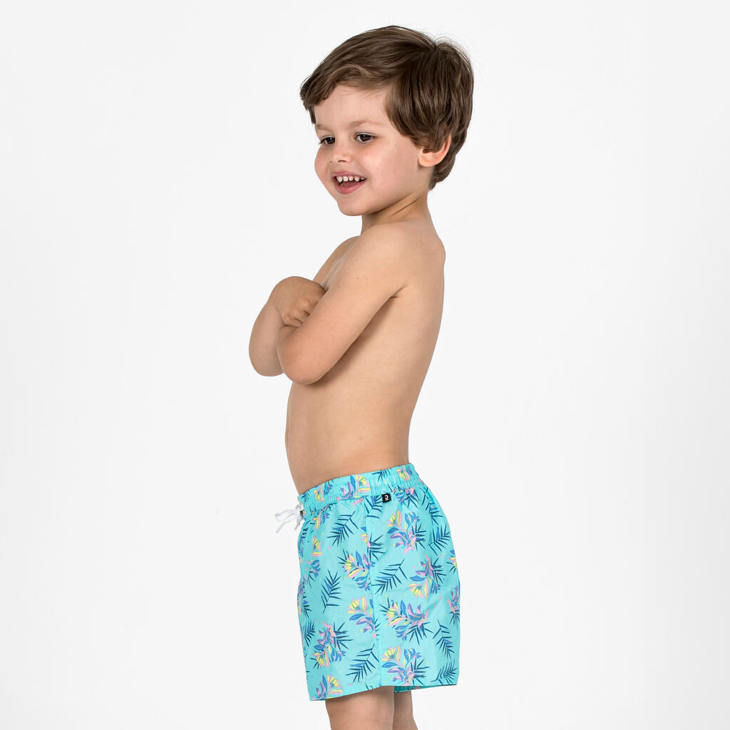 Short de bain Garçon - 100 Palm turquoise