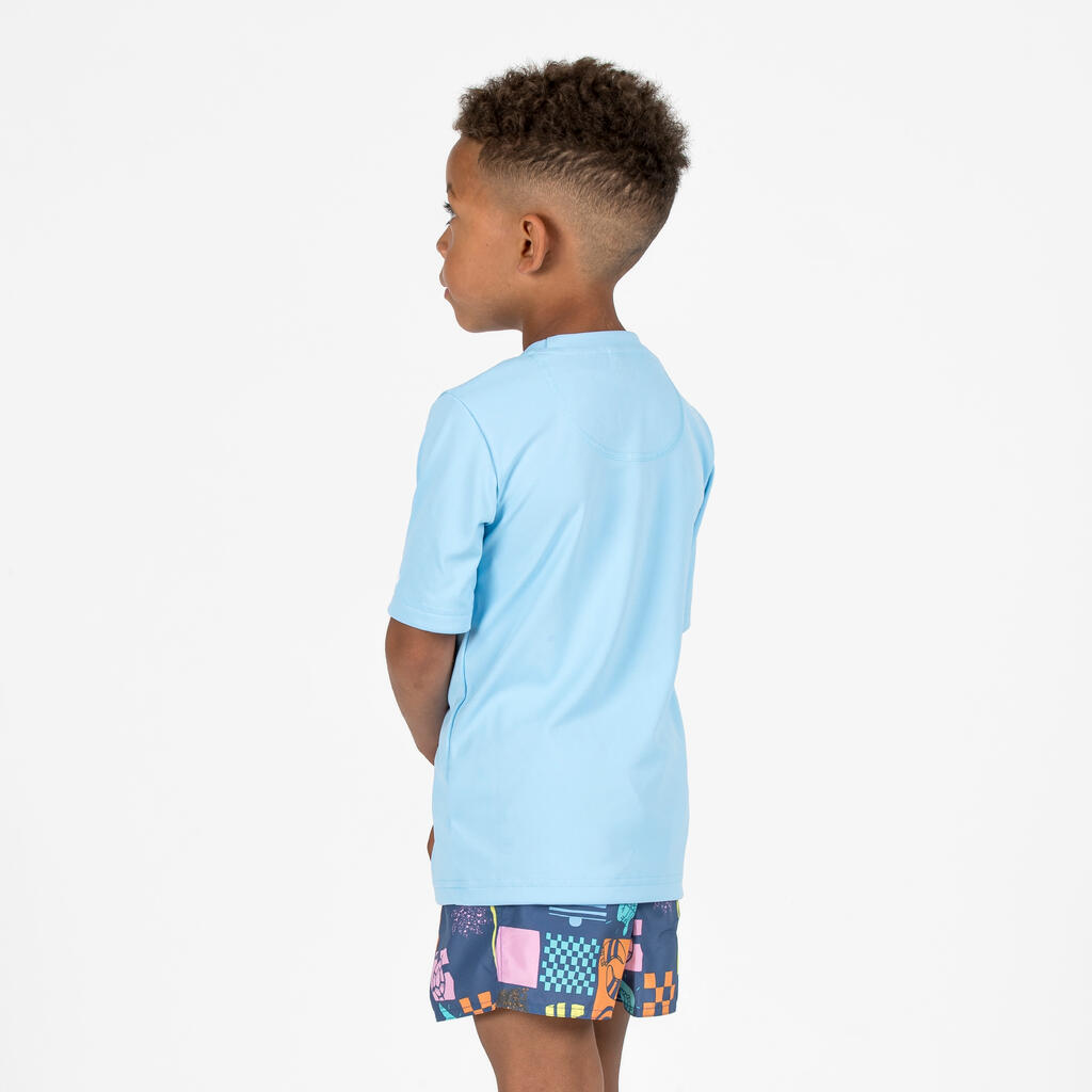 Boys’ swim shorts - 100 Palm turquoise
