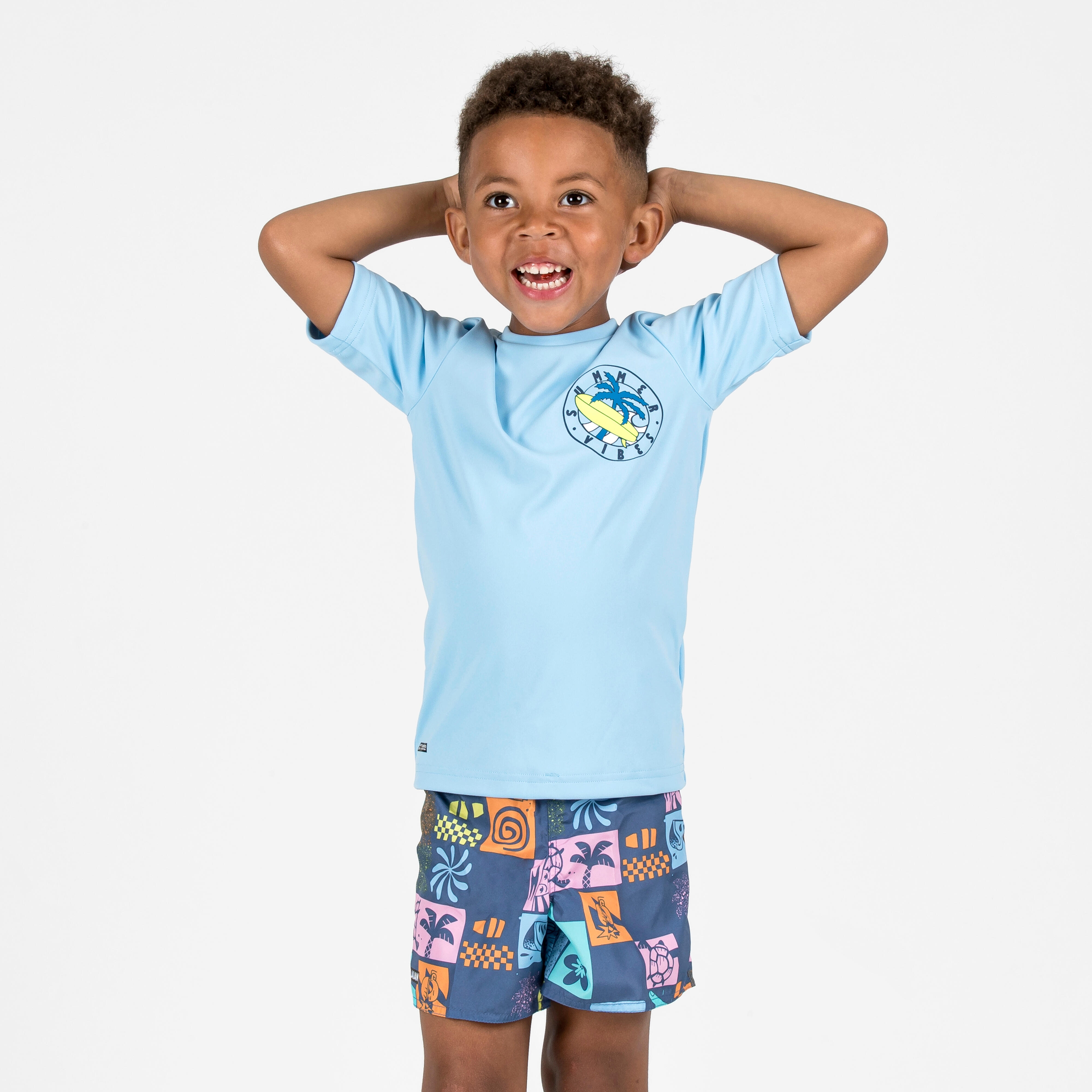 Şort de baie 100 Summer multicolor Băieți