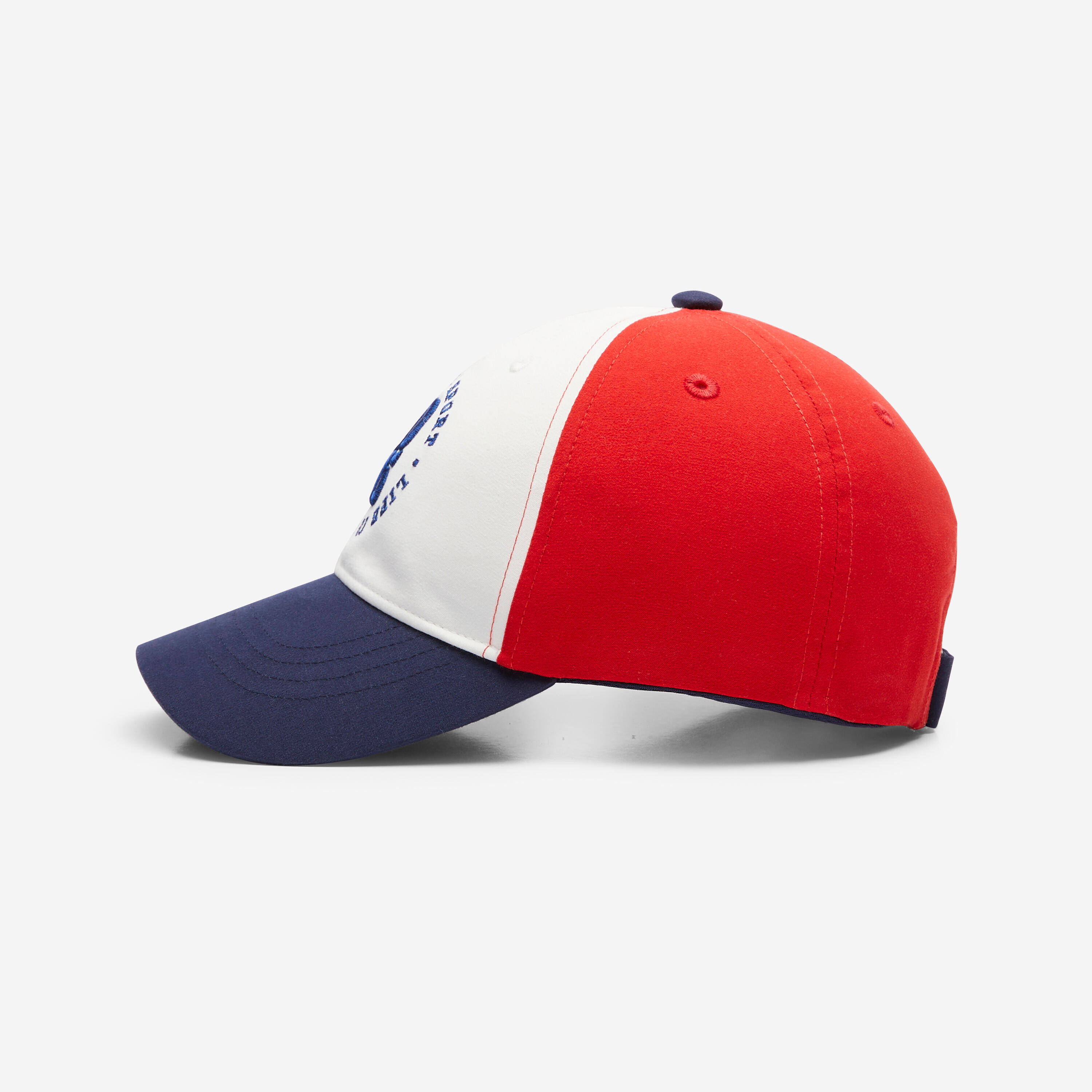 UV Protected Kid's Adjustable Cap 500 - Blue/White/Red -  5