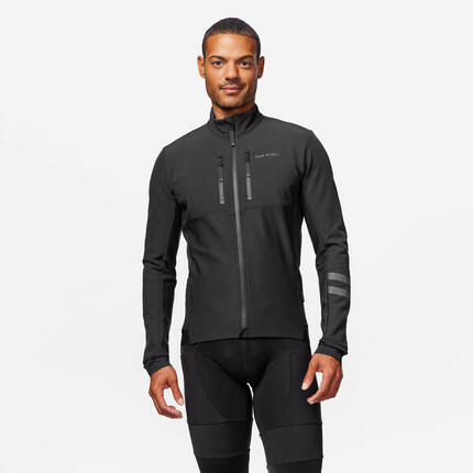 Chaqueta Ciclismo Carretera EDR Hombre Negro-Rojo Invierno